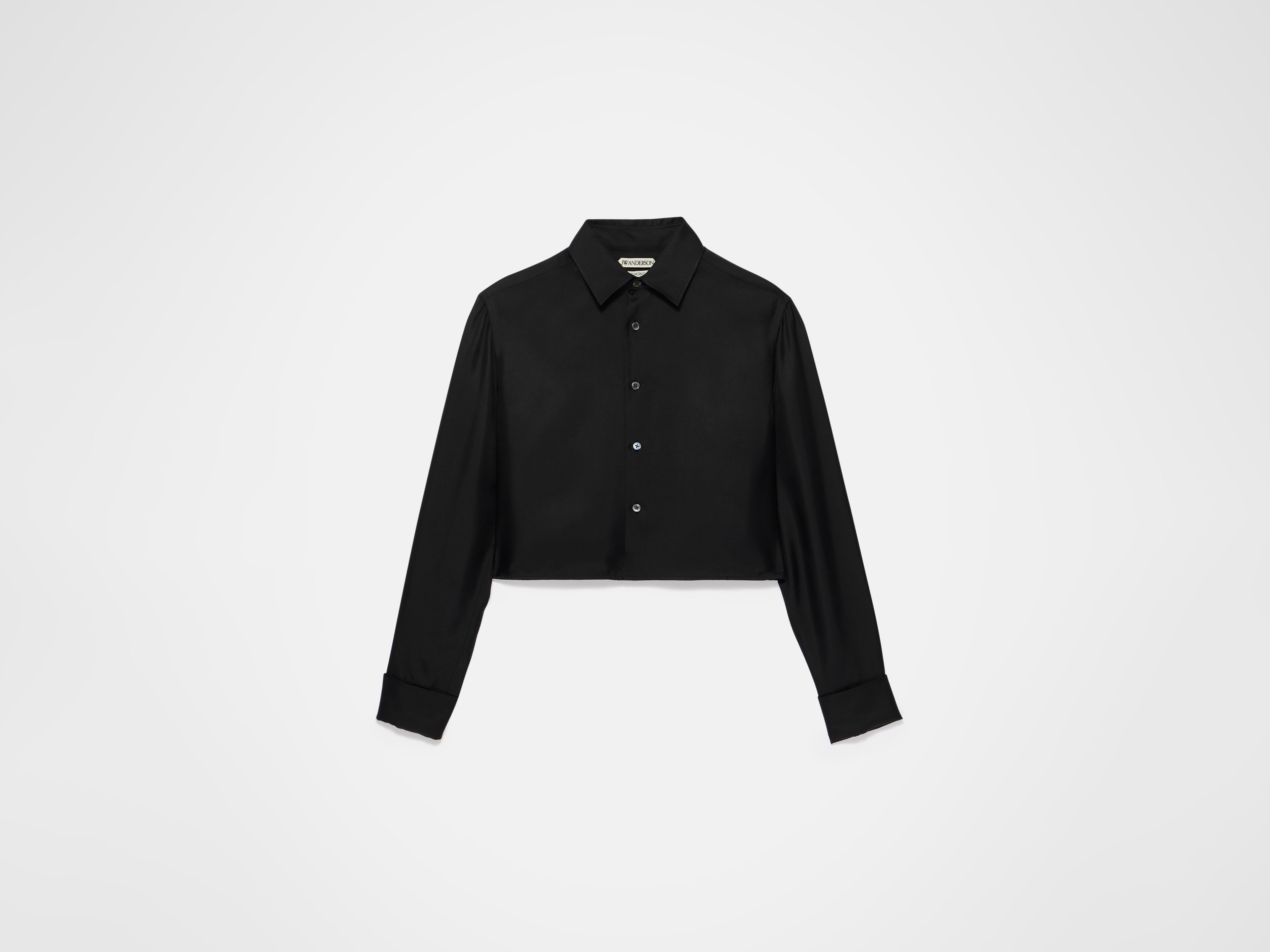 J.W.Anderson Cropped Seidenhemd Schwarz Damen Twill