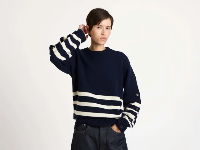J.W.Anderson Knitwear Breton Jumper Strickpullover Navy Damen
