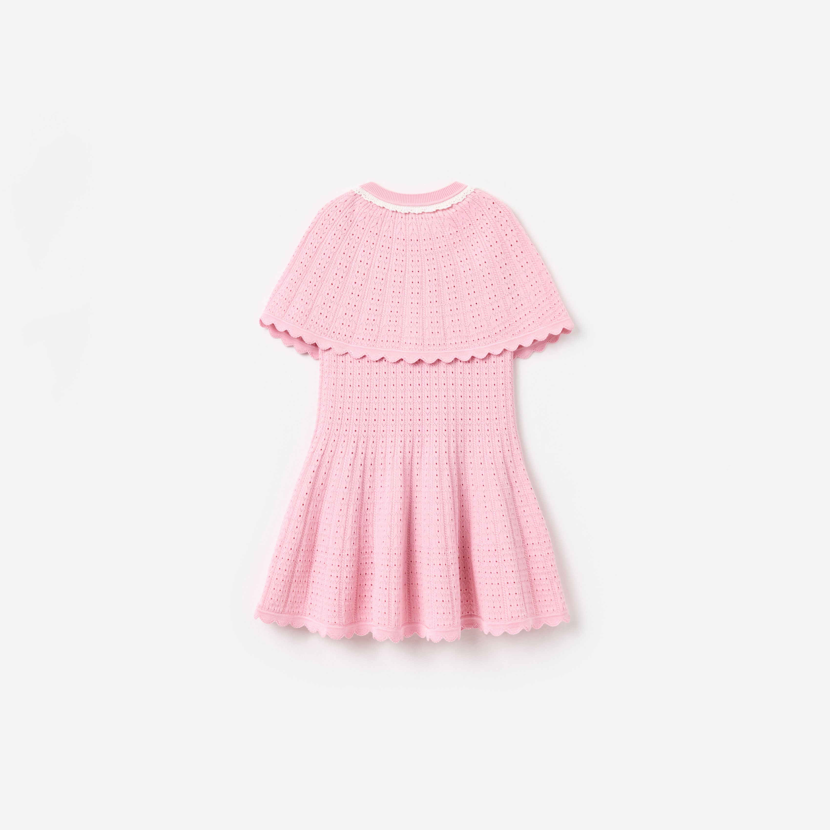 Self Portrait Pink Knitted Cape Strickkleid Kinder Rosa