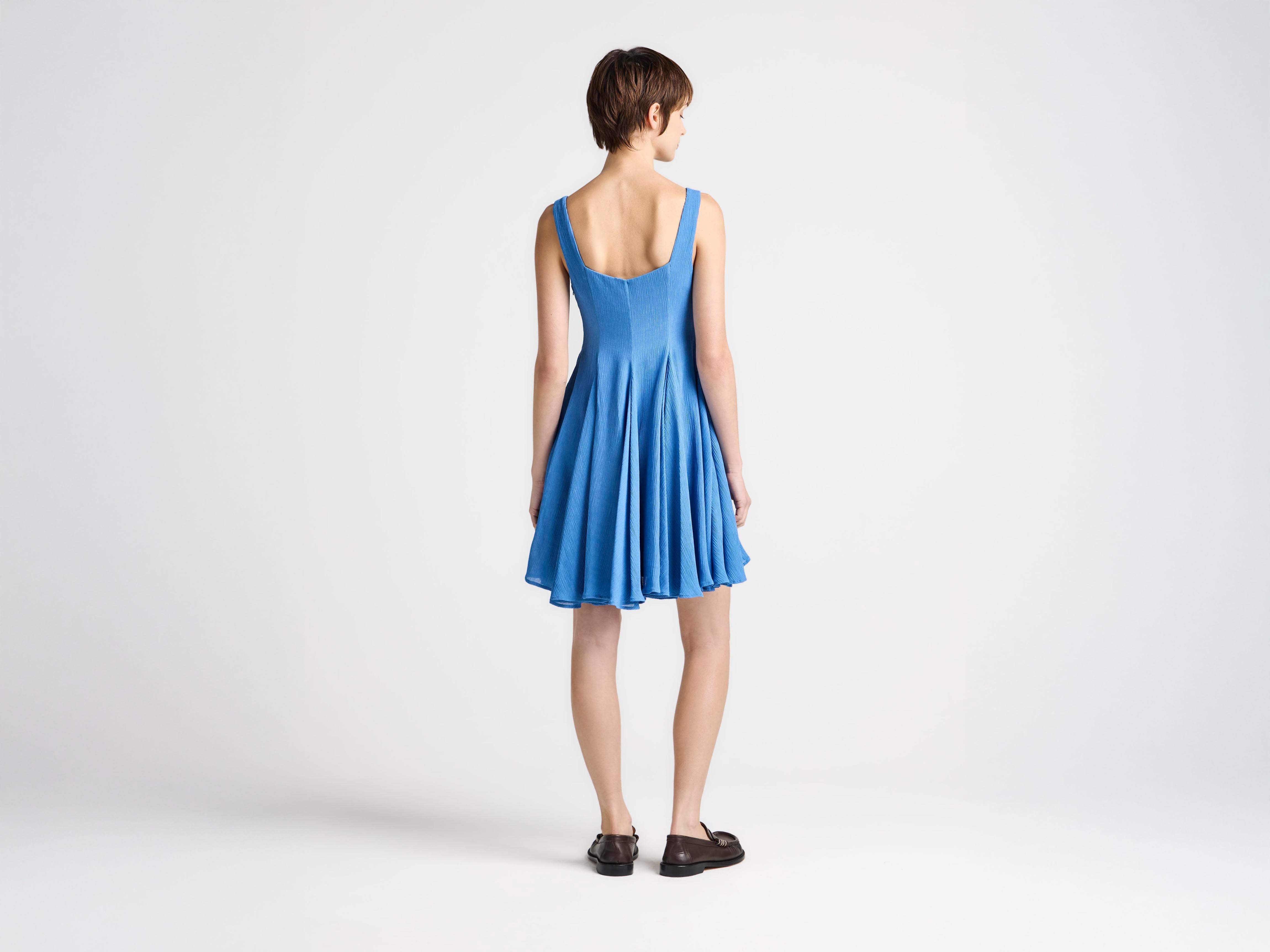 J.W.Anderson Babydoll Kleid Kornblumenblau Leinen