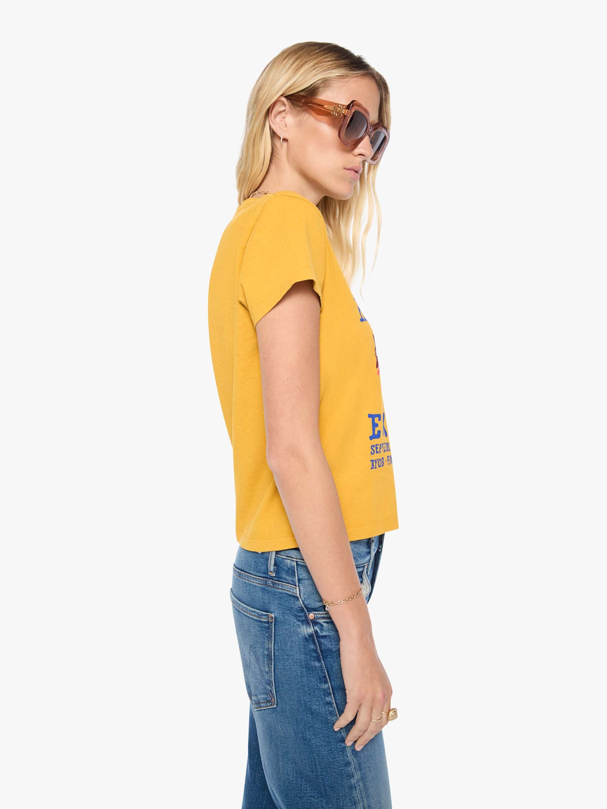 Mother Boxy Goodie Goodie T-Shirt Goldgelb Fuchs