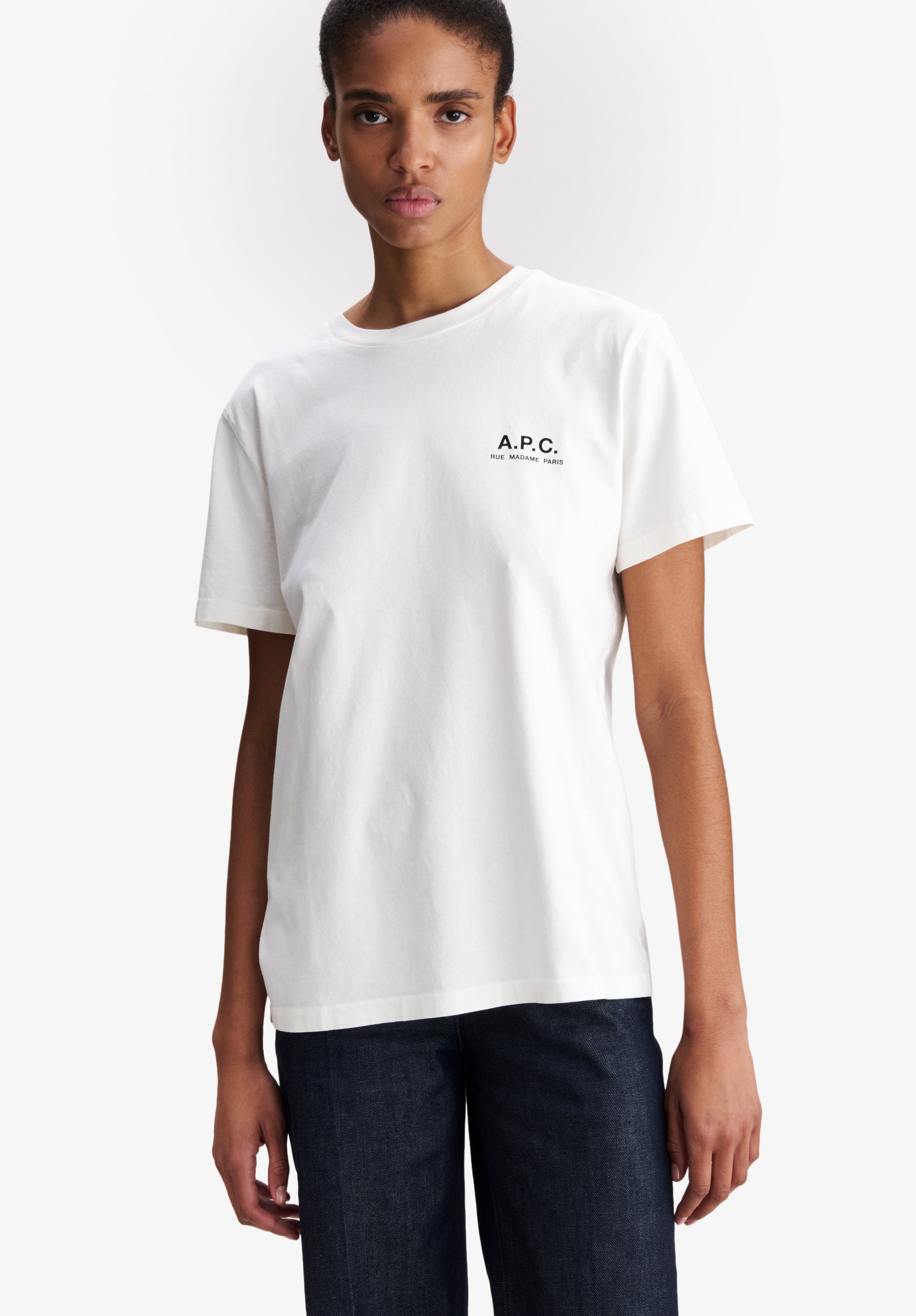A.P.C. Rue Madame T-Shirt cremeweiß Bio-Baumwolle