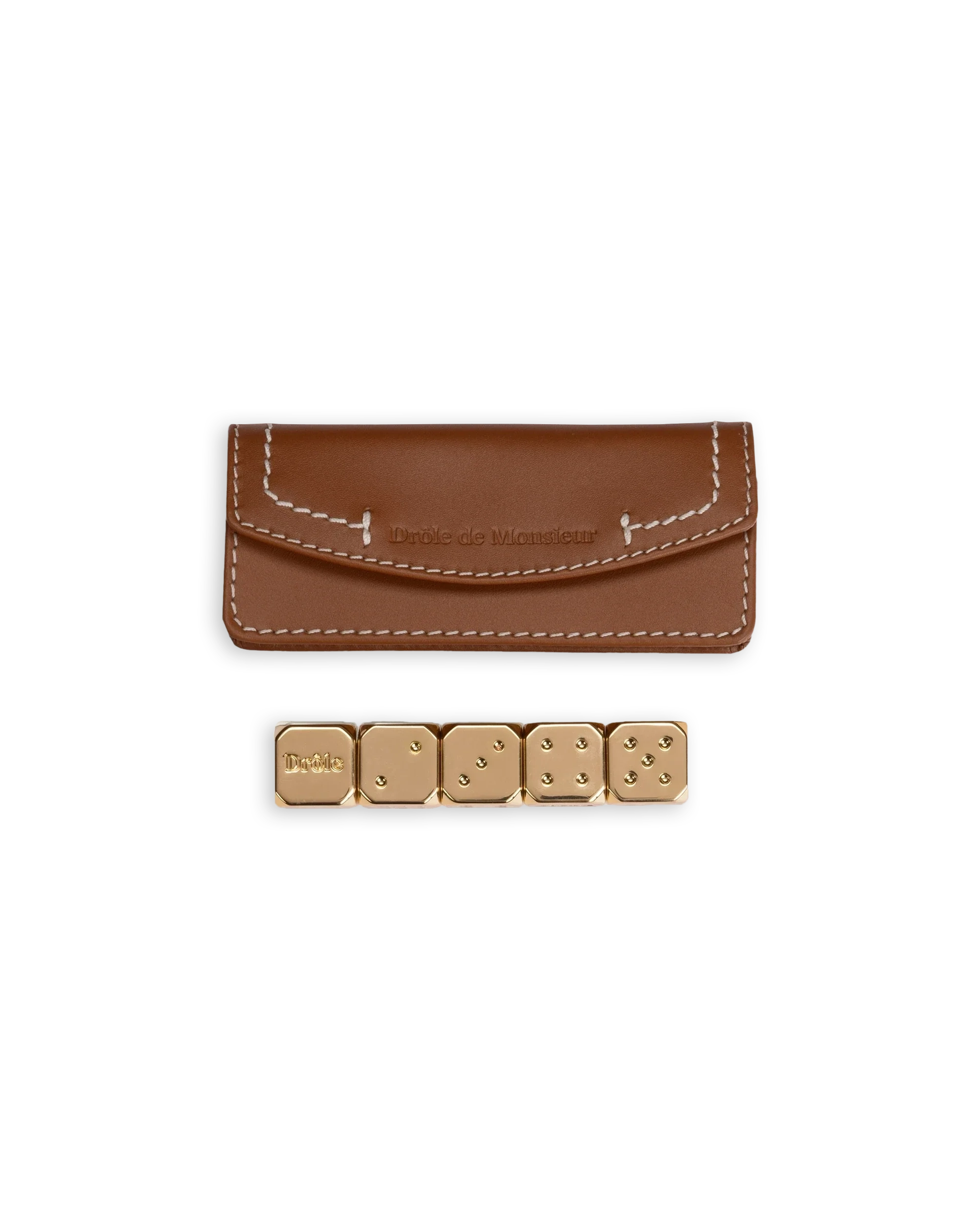 Drôle De Monsieur Les Dés Drôle Würfelset Leder gold