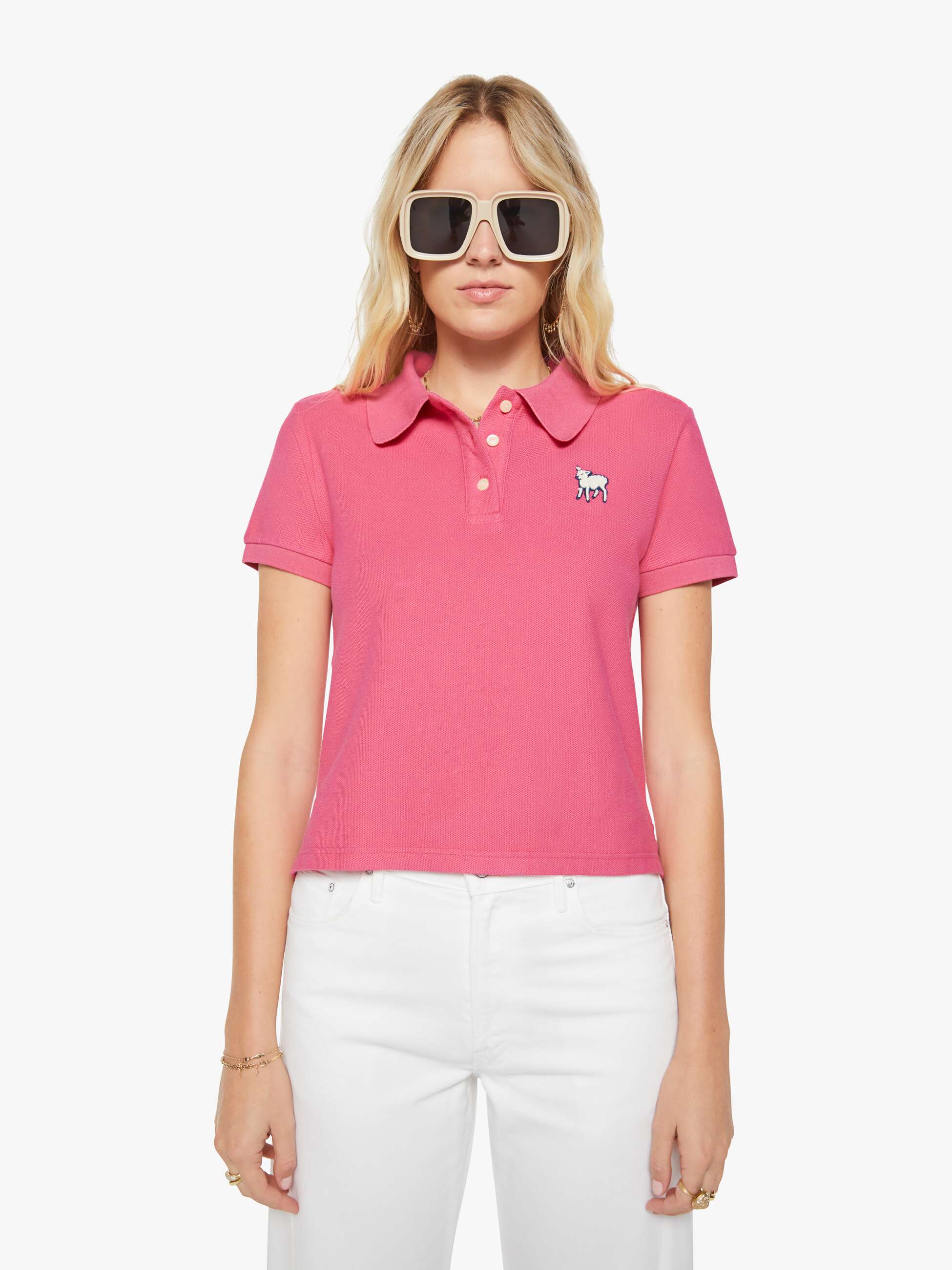 Mother The Split S/S Match Polo Rosa Honeysuckle