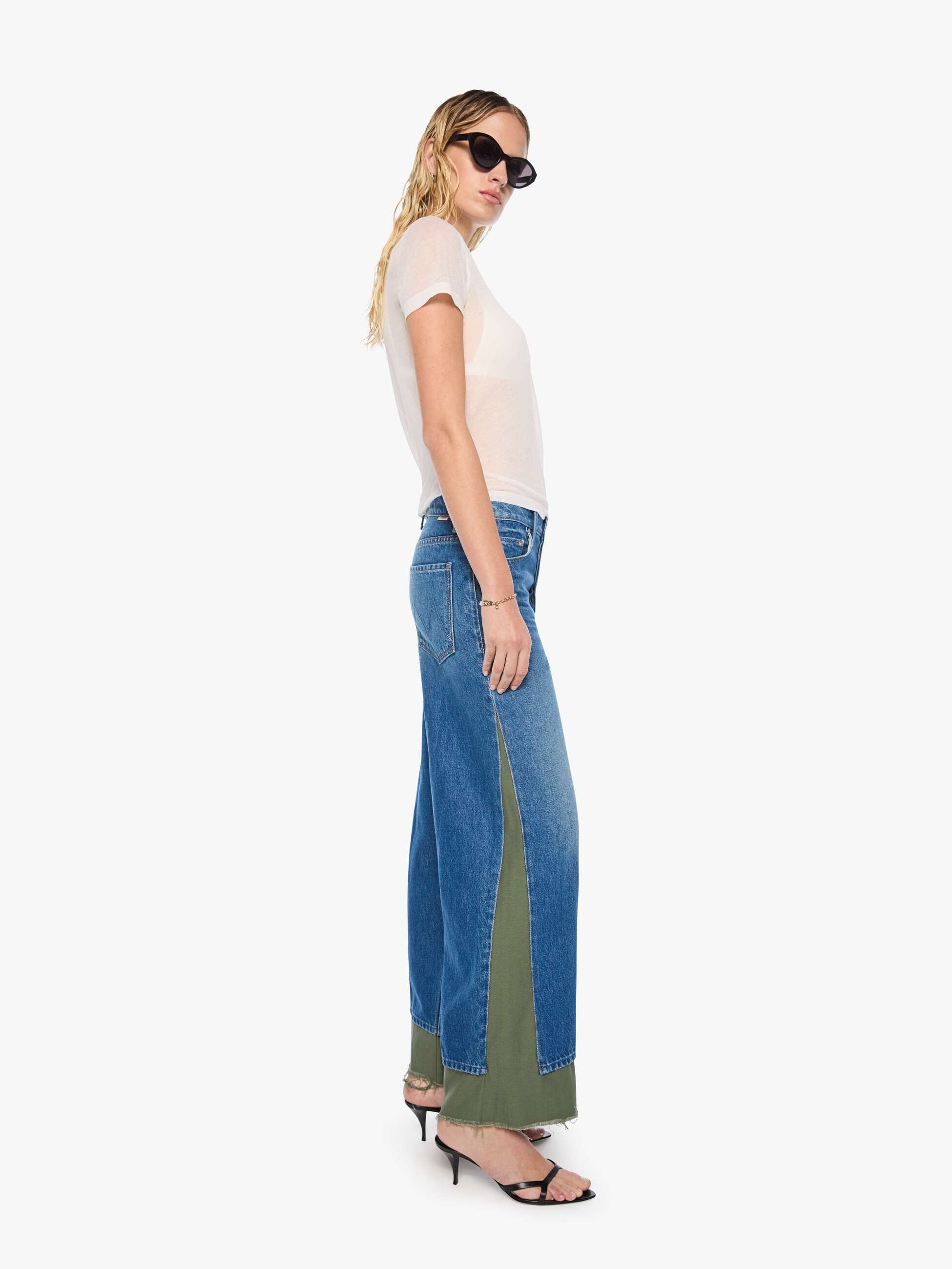 Mother Snacks Nacho Double Dip Nerdy Fray Jeans Refill Wide Leg