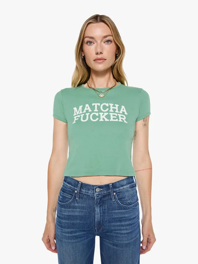 Mother The Itty Bitty Ringer T-Shirt Matcha Grün cropped