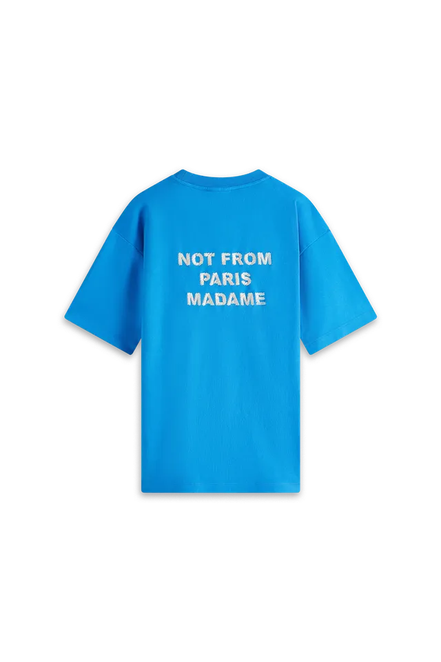 Drôle De Monsieur Le T-Shirt Slogan T-Shirt blau Baumwolle
