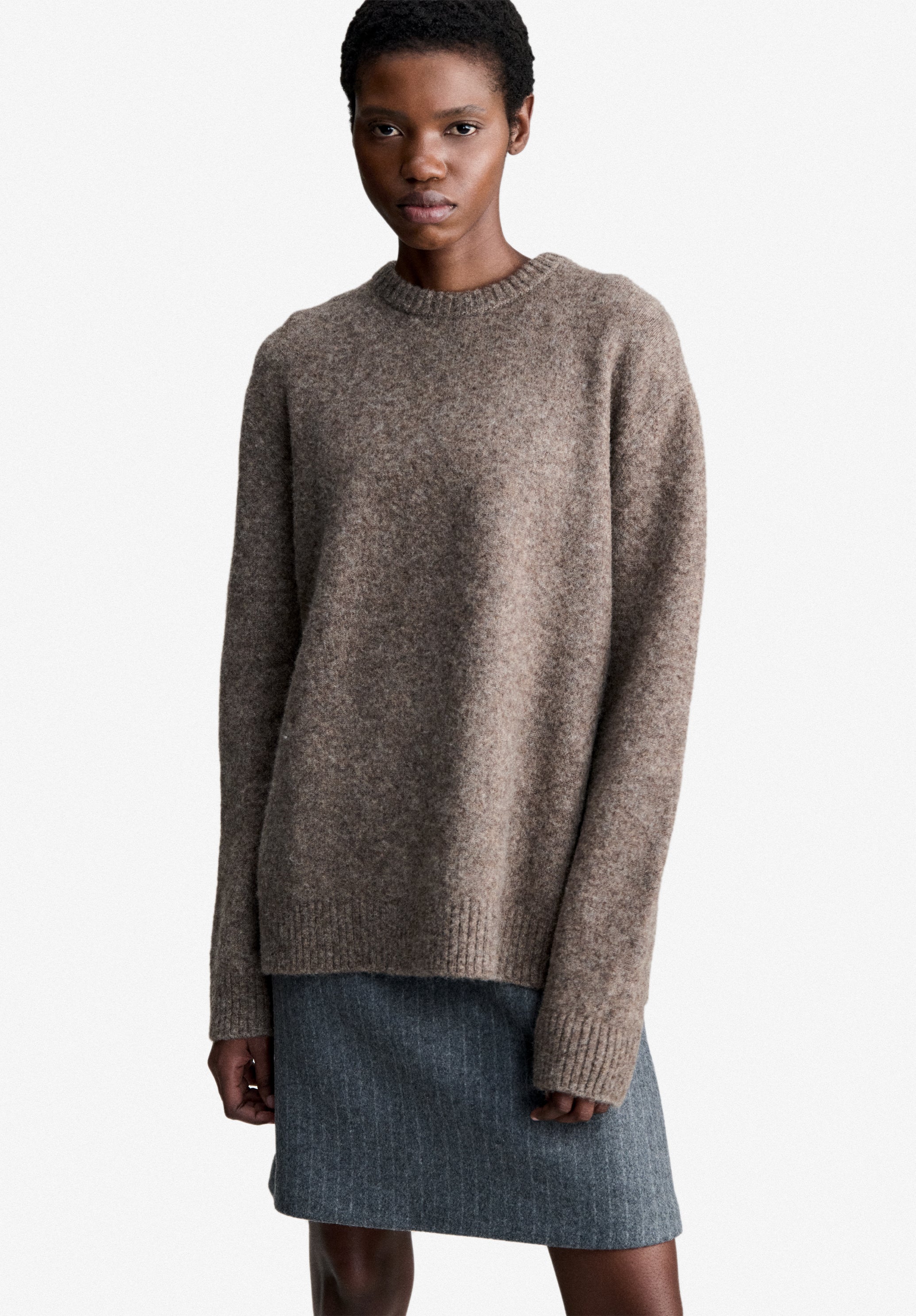 A.P.C. Pullover taupebraun weit Strickpullover Damen M