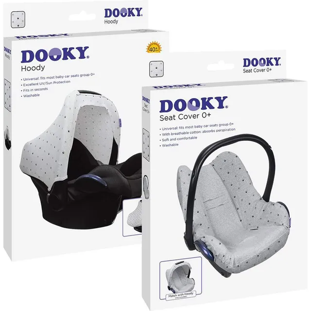 Dooky Hoody Combi Pack Sonnenschutz Babyschale Grey Crown Hellgrau