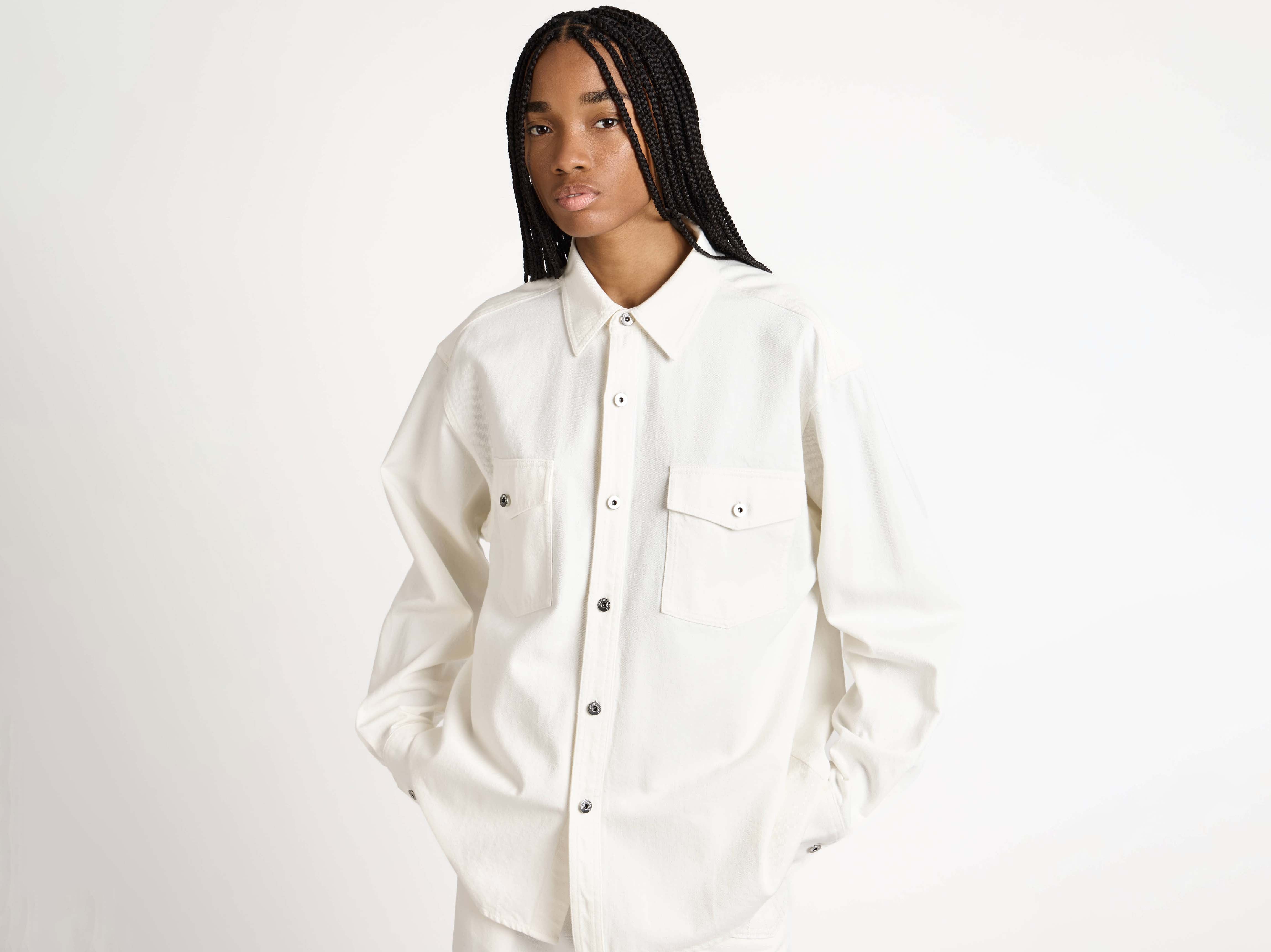 J.W.Anderson Oversized Denimhemd Weiß Damen