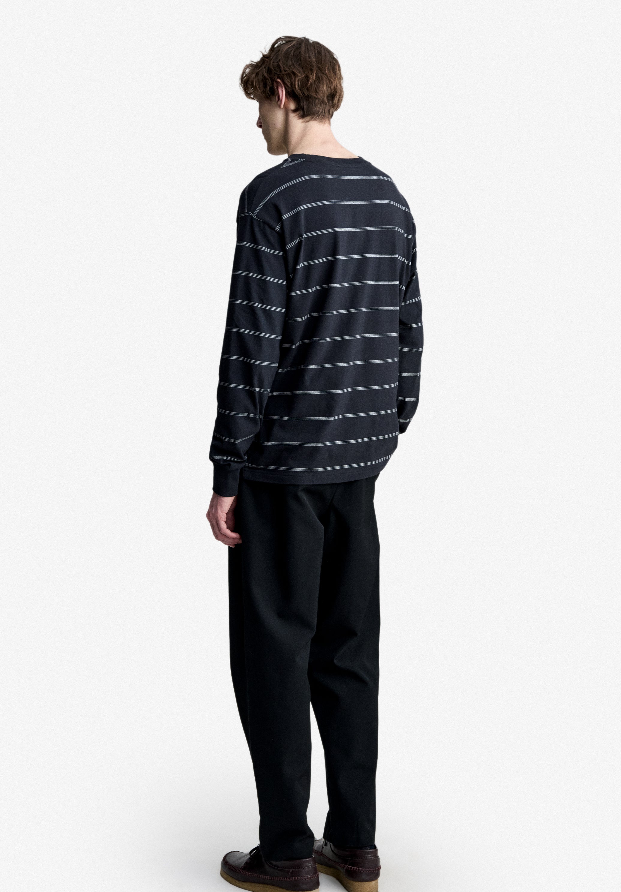 A.P.C. Langarm T-Shirt schwarz gestreift Bio-Baumwolle