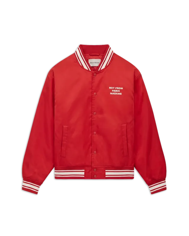 Drôle De Monsieur Slogan Nylon Bomber Bomberjacke rot Polyamid