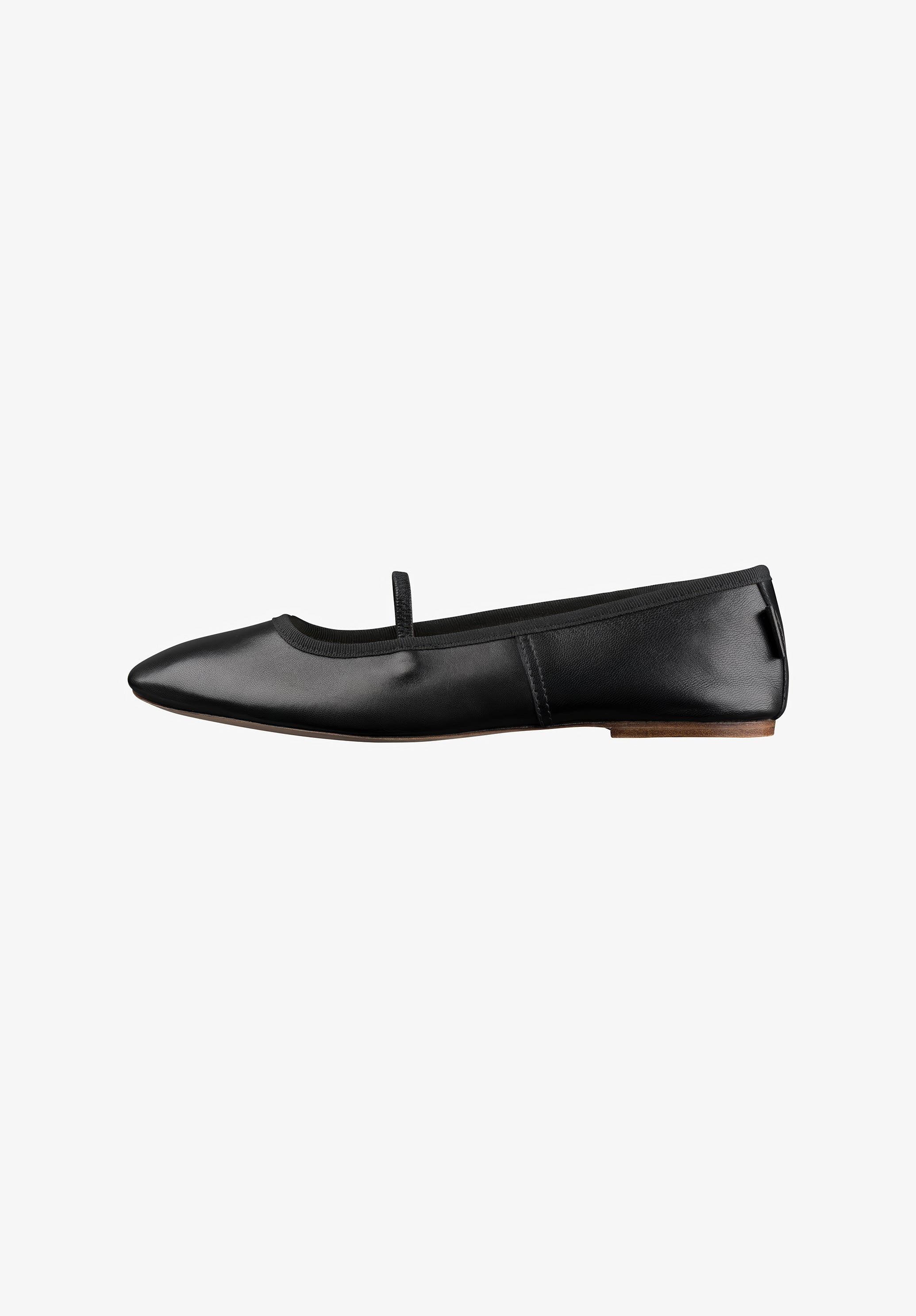 A.P.C. Swan Ballerinas Glattleder Schwarz Ledersohle