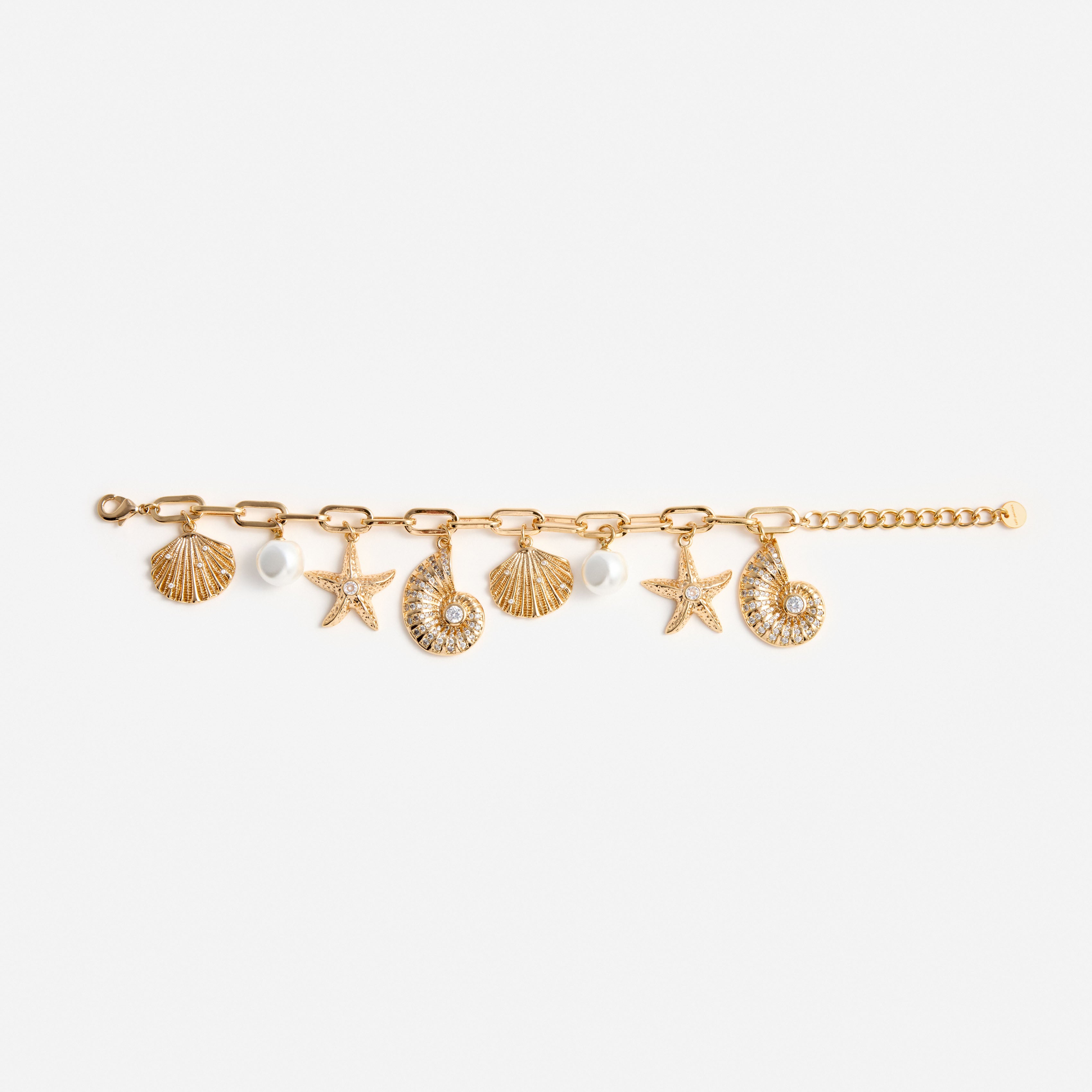 Self Portrait Jewellery Gold Multi Charm Armband Gold One Size