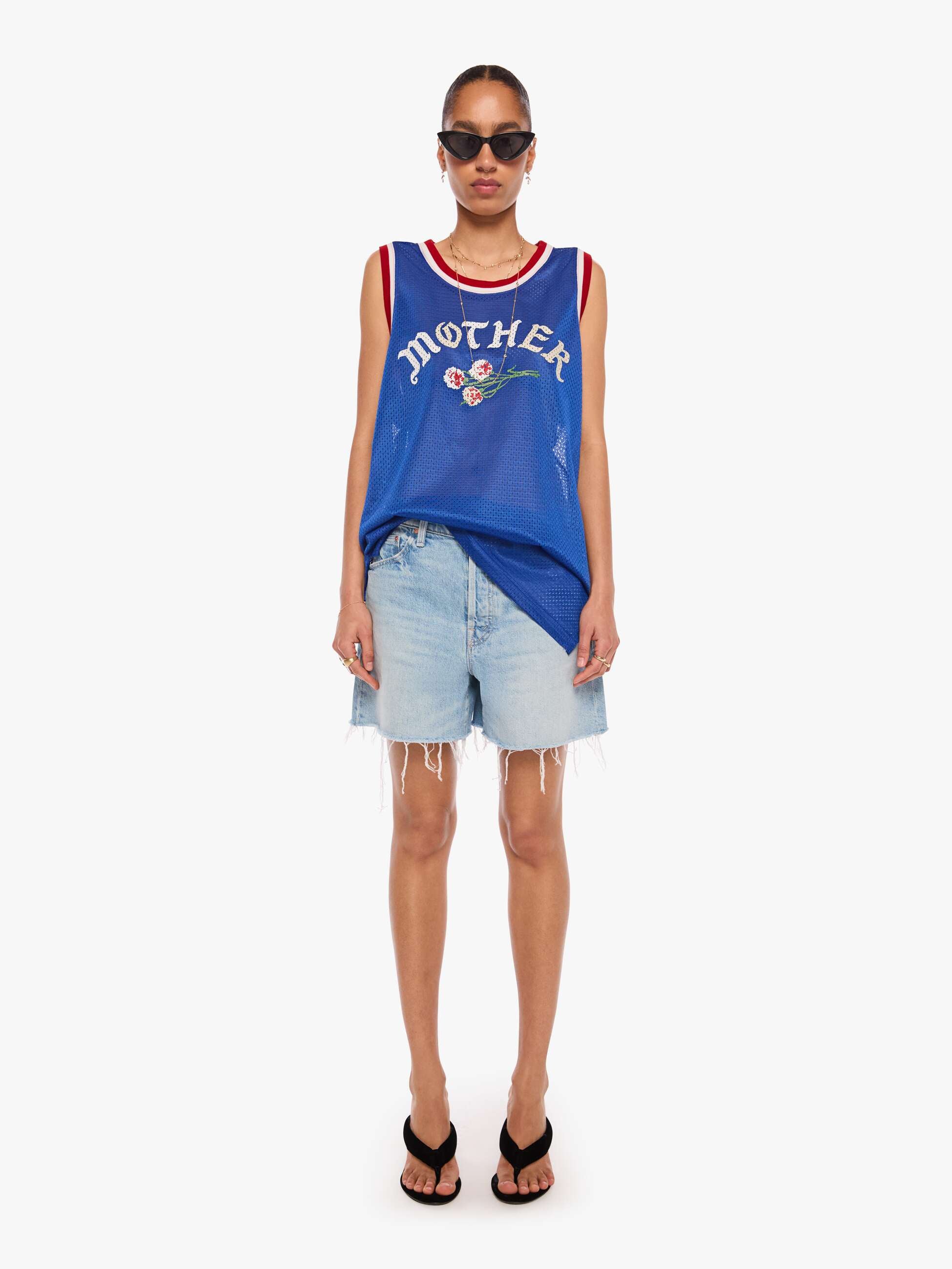 Mother Tees The Court Crusher Tank Top Blau Jersey