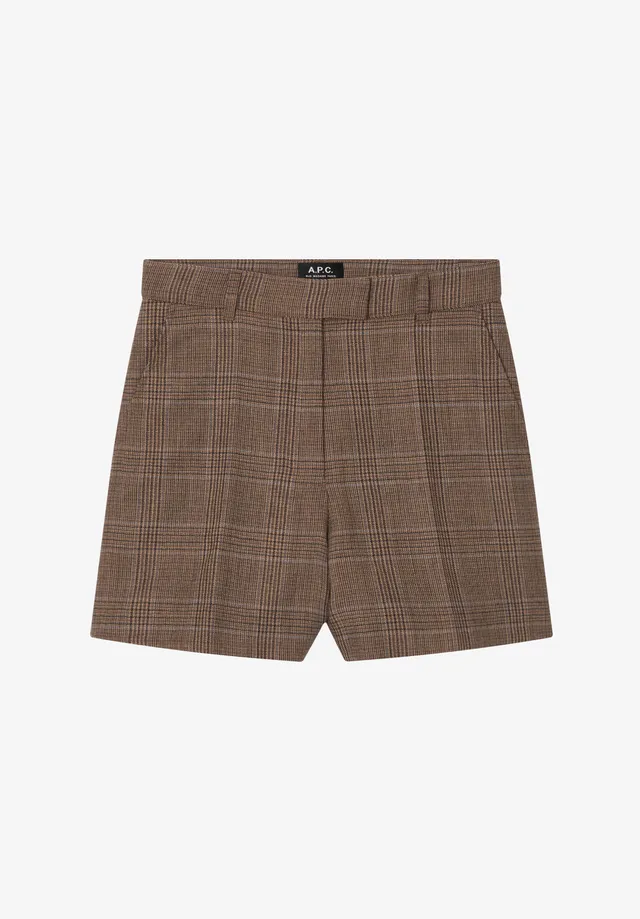A.P.C. Braune karierte Wollshorts Shorts 34 Karo