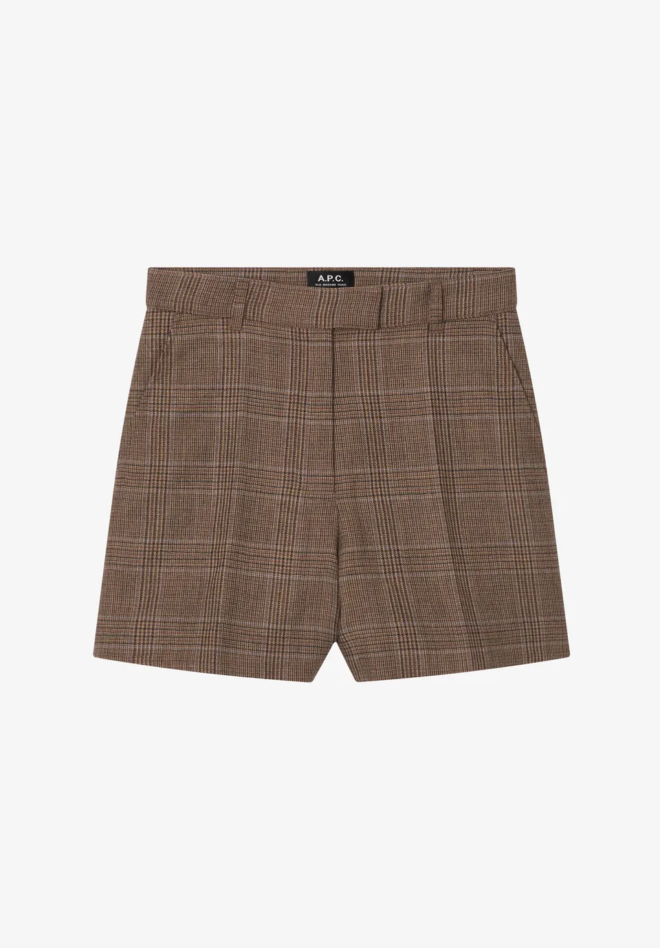 A.P.C. Braune karierte Wollshorts Shorts 34 Karo