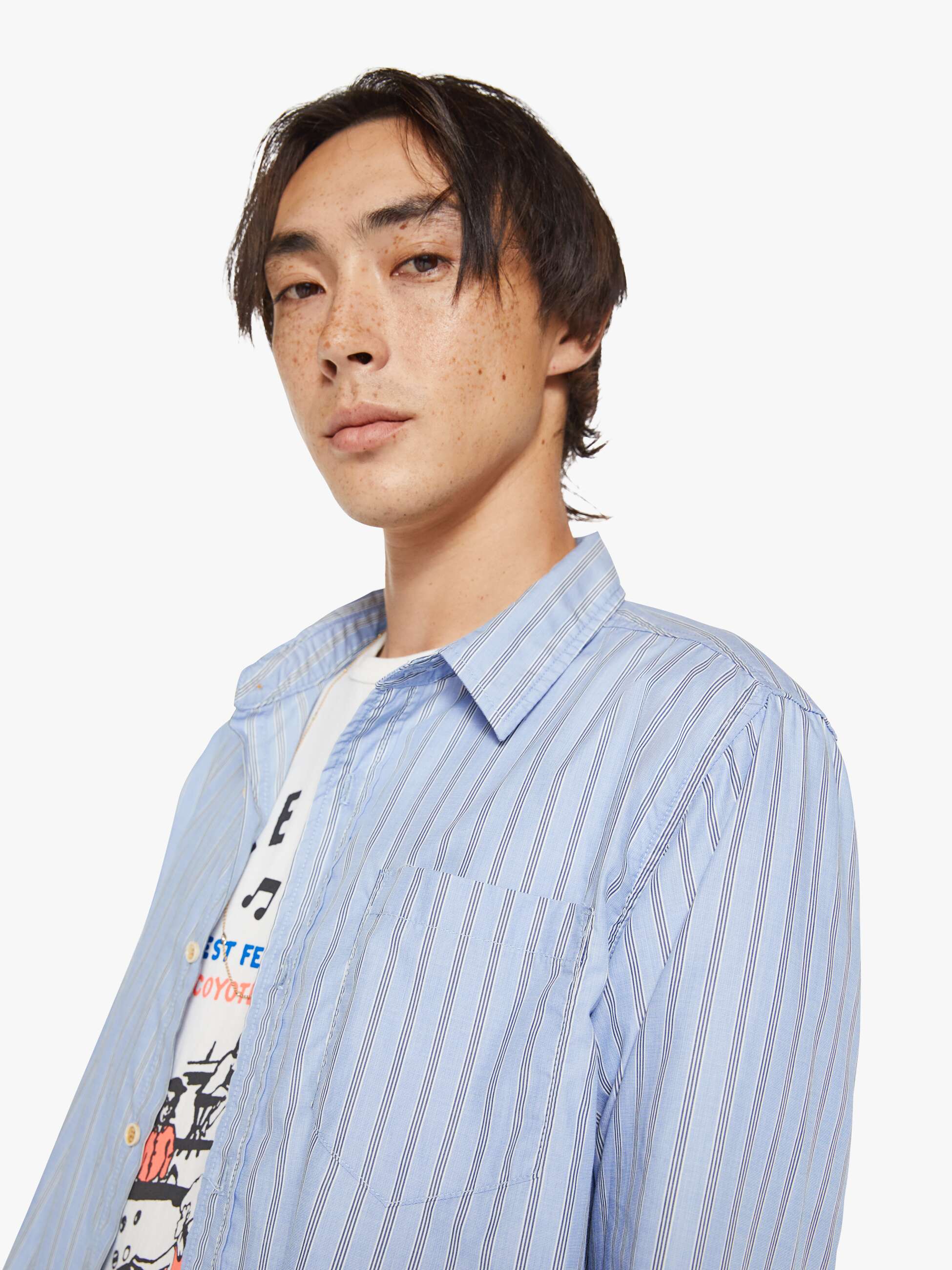 Mother Shirts Back To Square One Hemd Pop hellblau gestreift