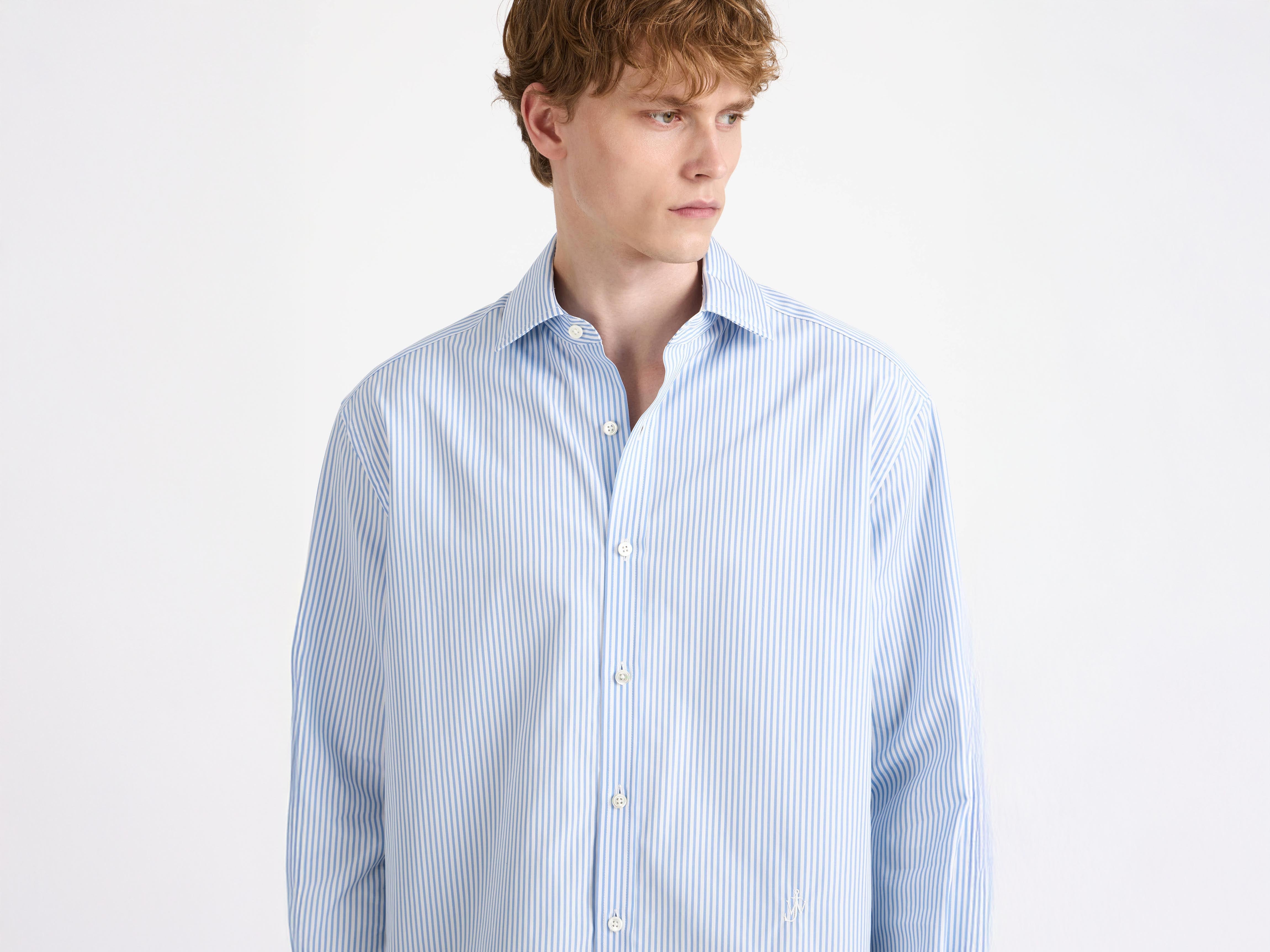 J.W.Anderson Dress Shirt Hemd Blau Weiß Poplin