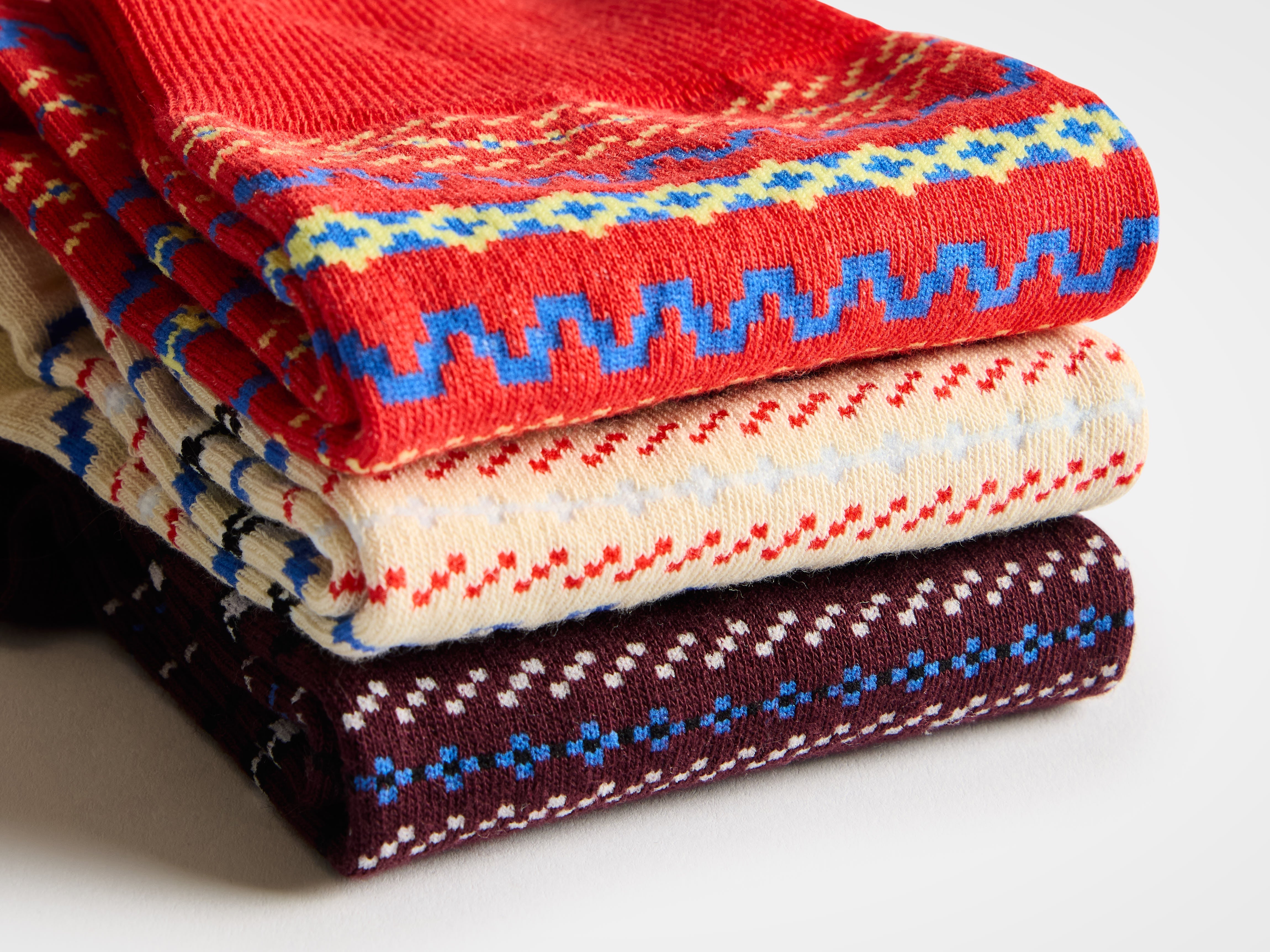 J.W.Anderson Fairisle Sock Socken Rot Fairisle-Strick