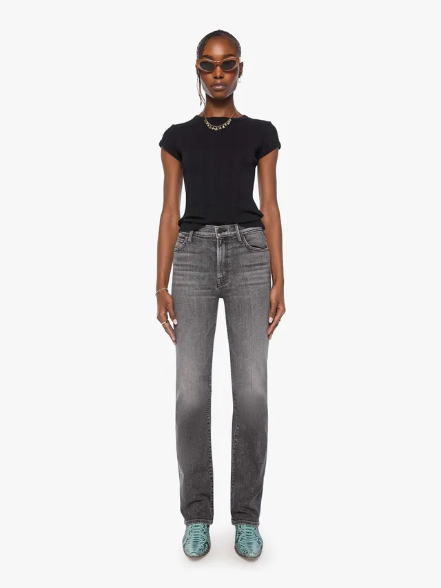 Mother The Kick It Jeans Cliffhanger High-Rise Grau