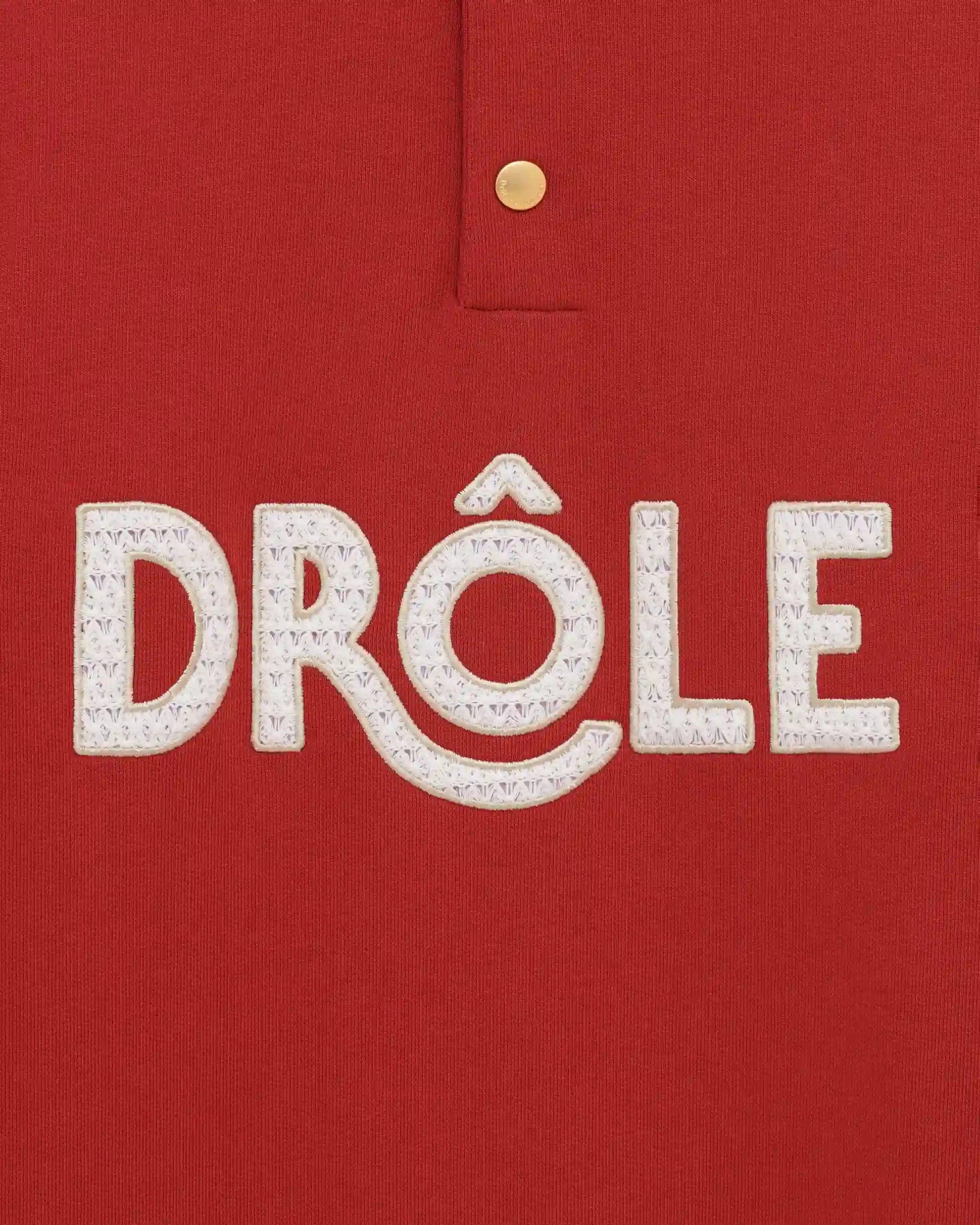 Drôle De Monsieur Polo Drôle Col Crochet Polo Dunkelrot Baumwolle