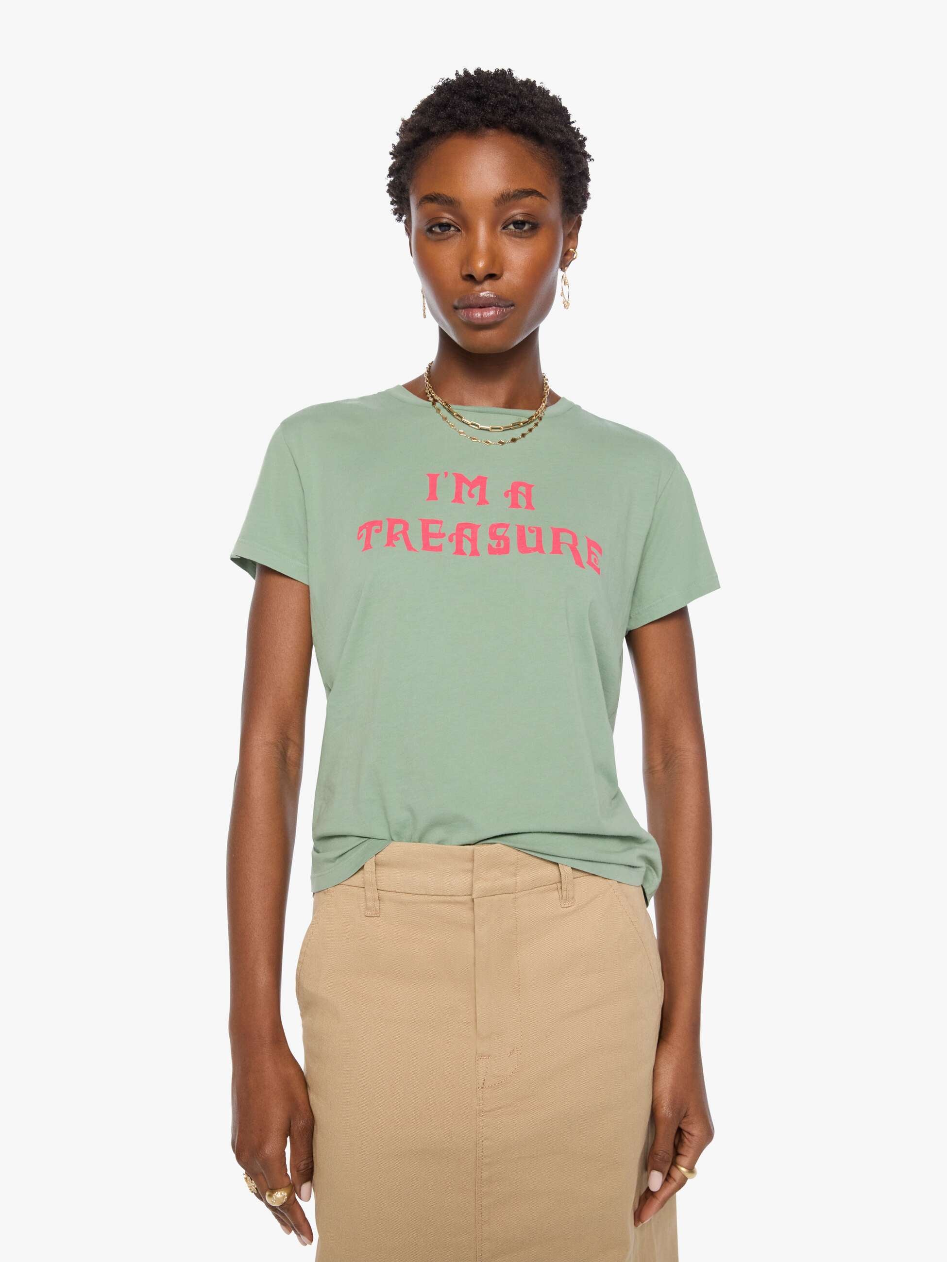 Mother Boxy Goodie Goodie I'm A Treasure T-Shirt Grün