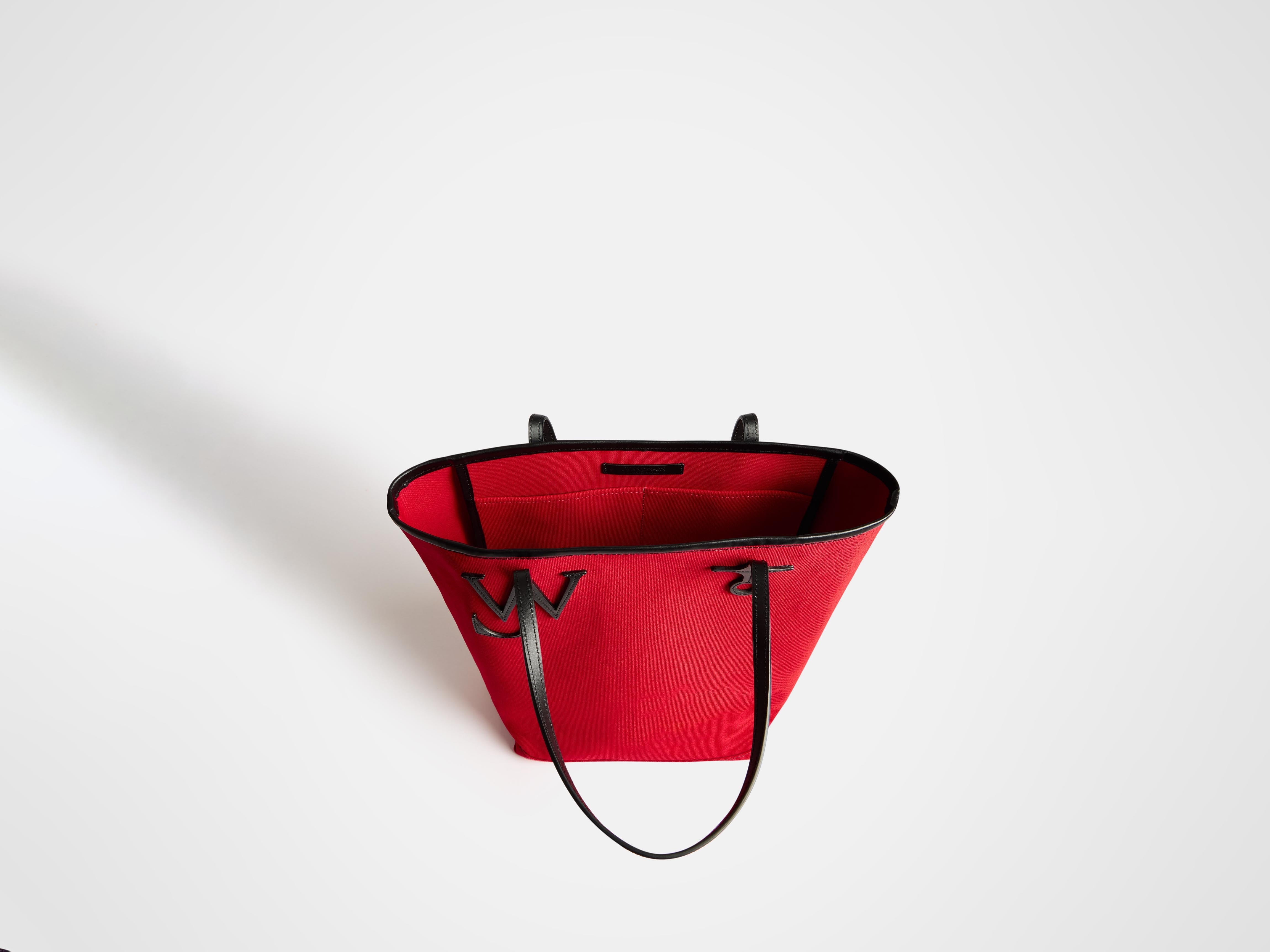 J.W.Anderson Anchor Tote Canvas Leder Rot Large