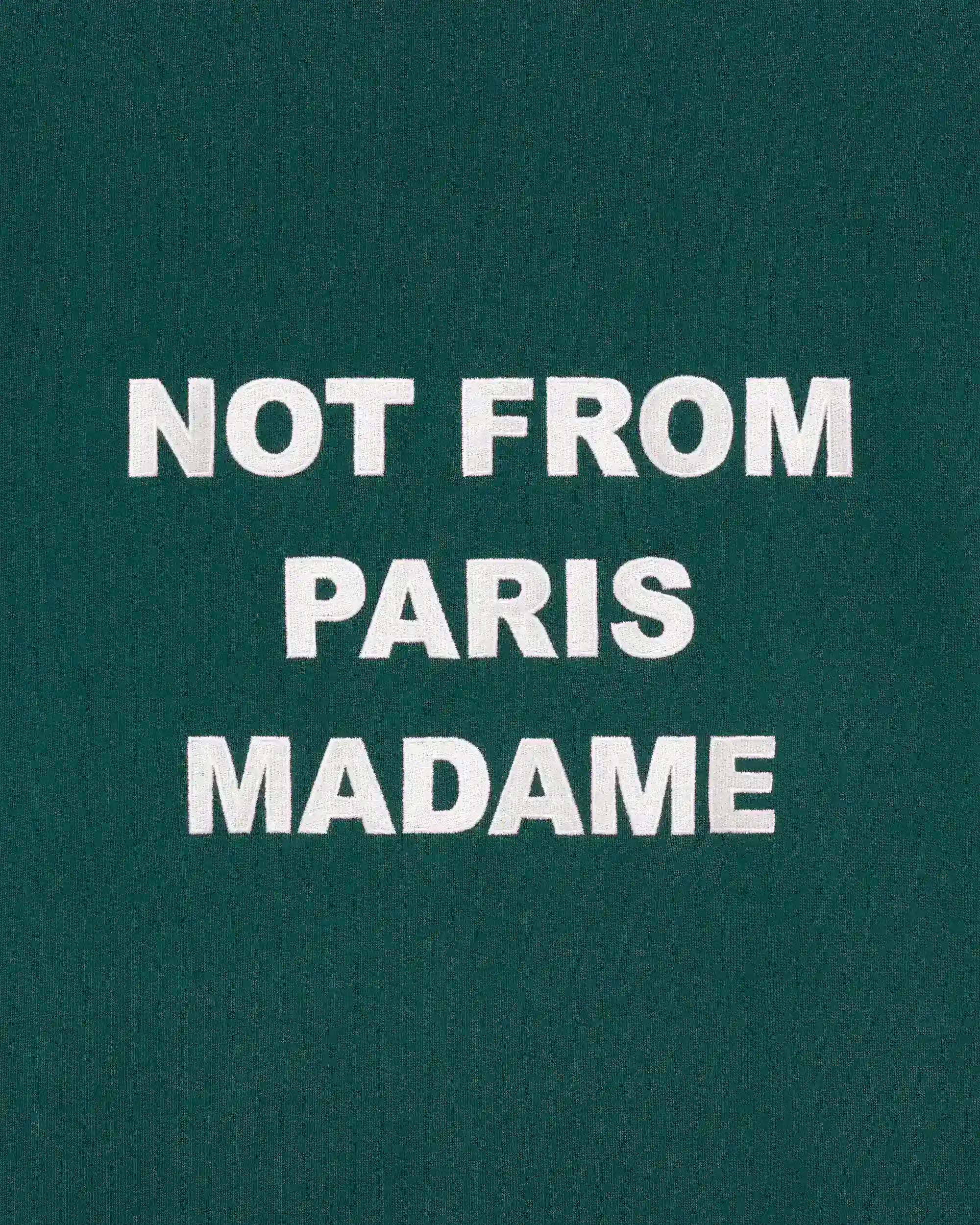 Drôle De Monsieur Slogan Sweatshirt Baumwolle Dunkelgrün