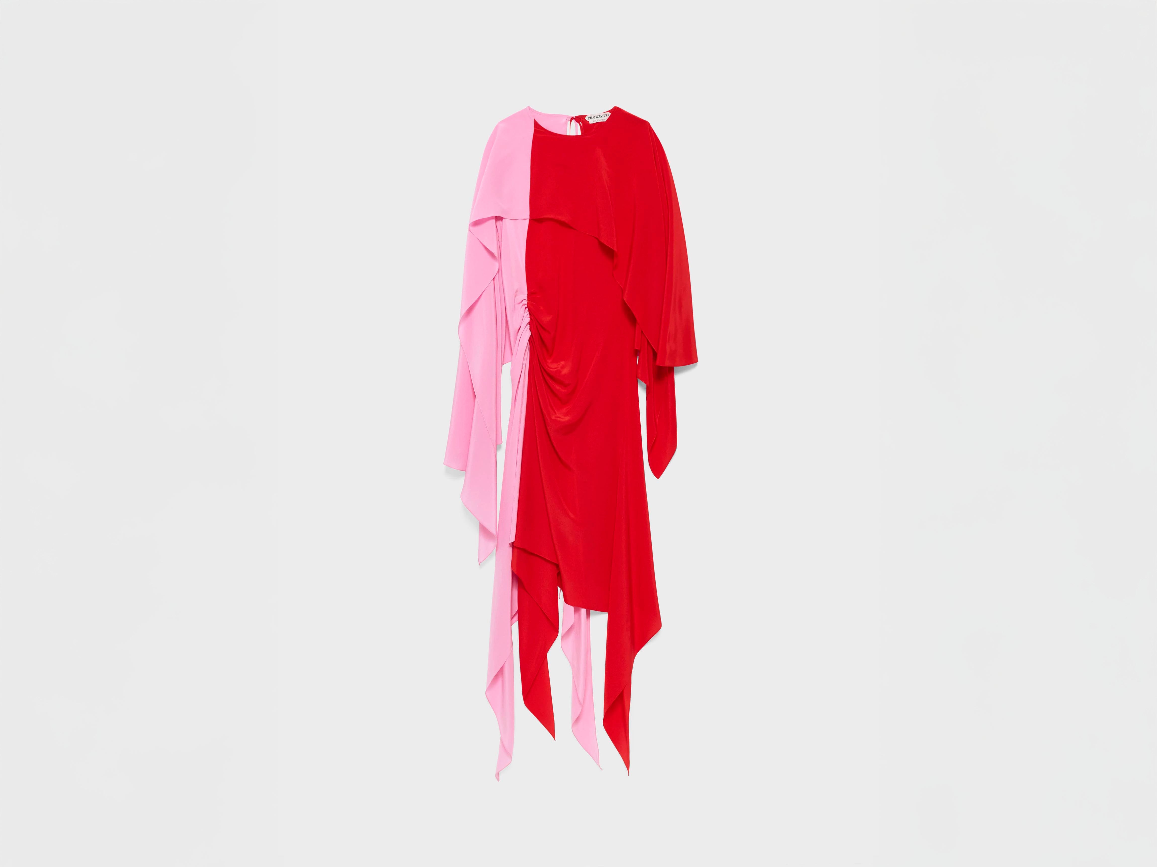 J.W. Anderson Cape Seidenkleid Rot Pink Damen