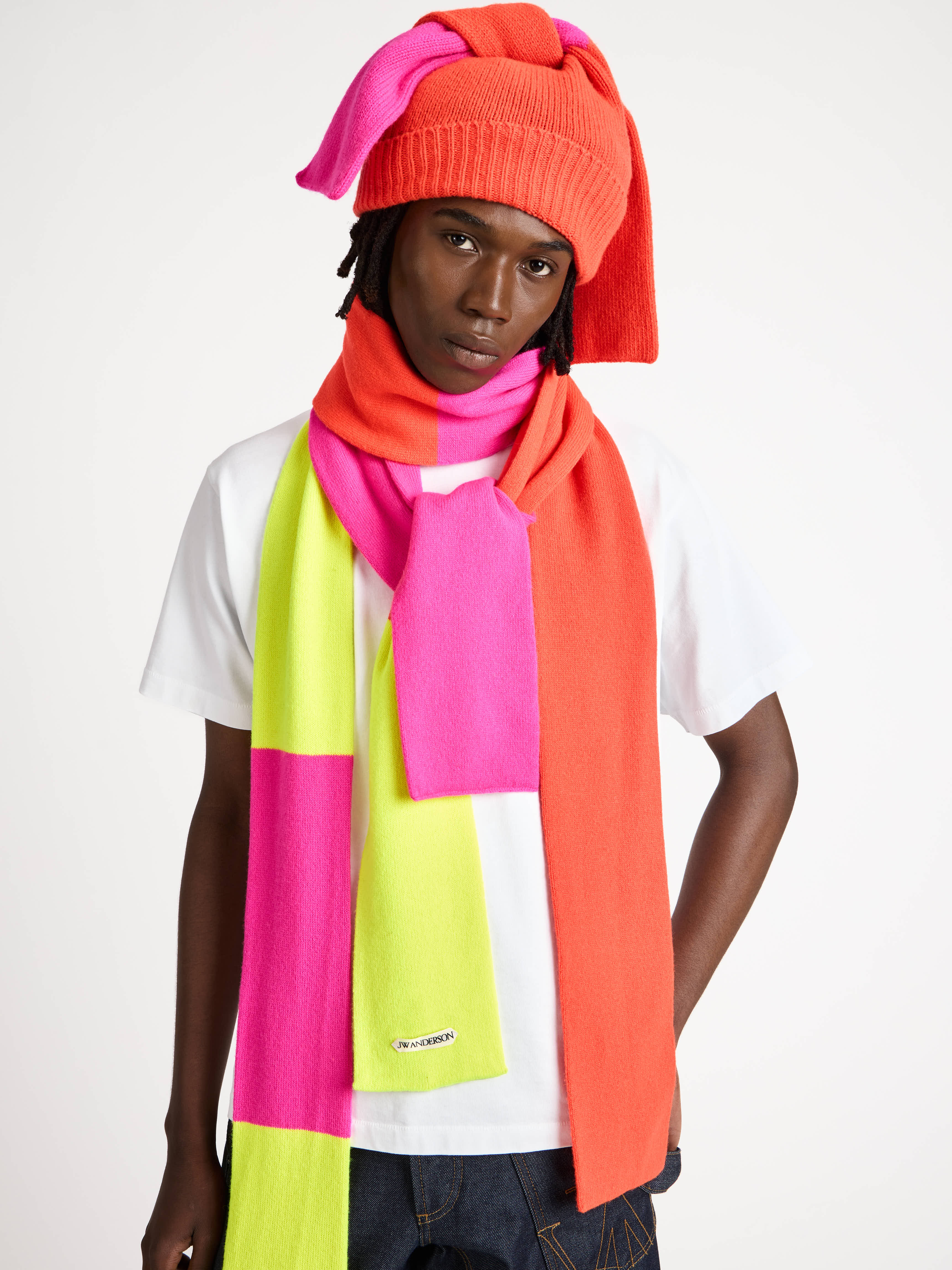 J.W.Anderson Knotted Beanie Mütze Neon Orange OS