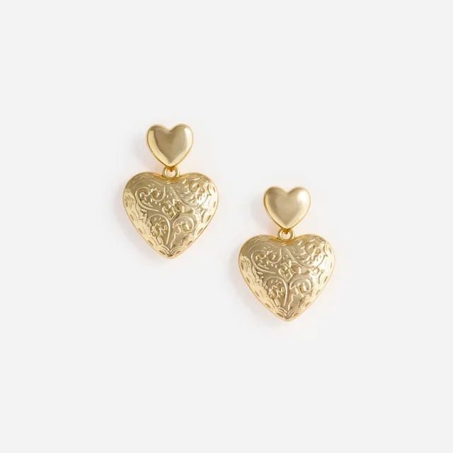 Self Portrait Gold Double Heart Ohrringe One Size gold