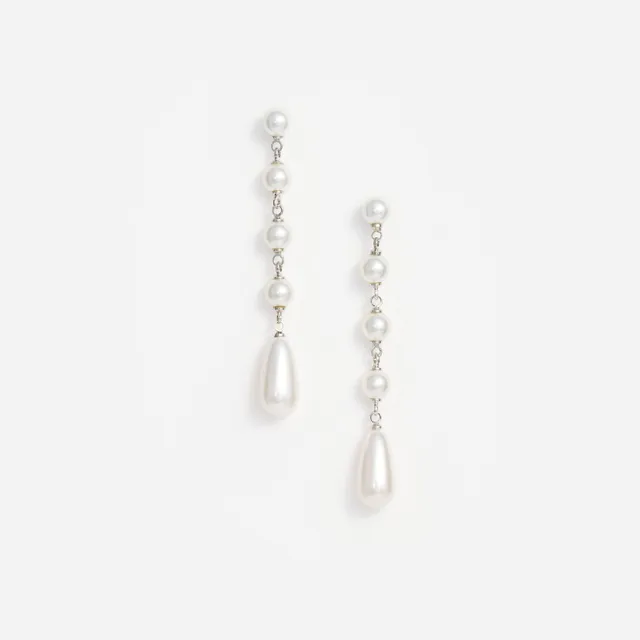 Self Portrait Pearl Droplet Ohrringe Creme Perle Tropfen