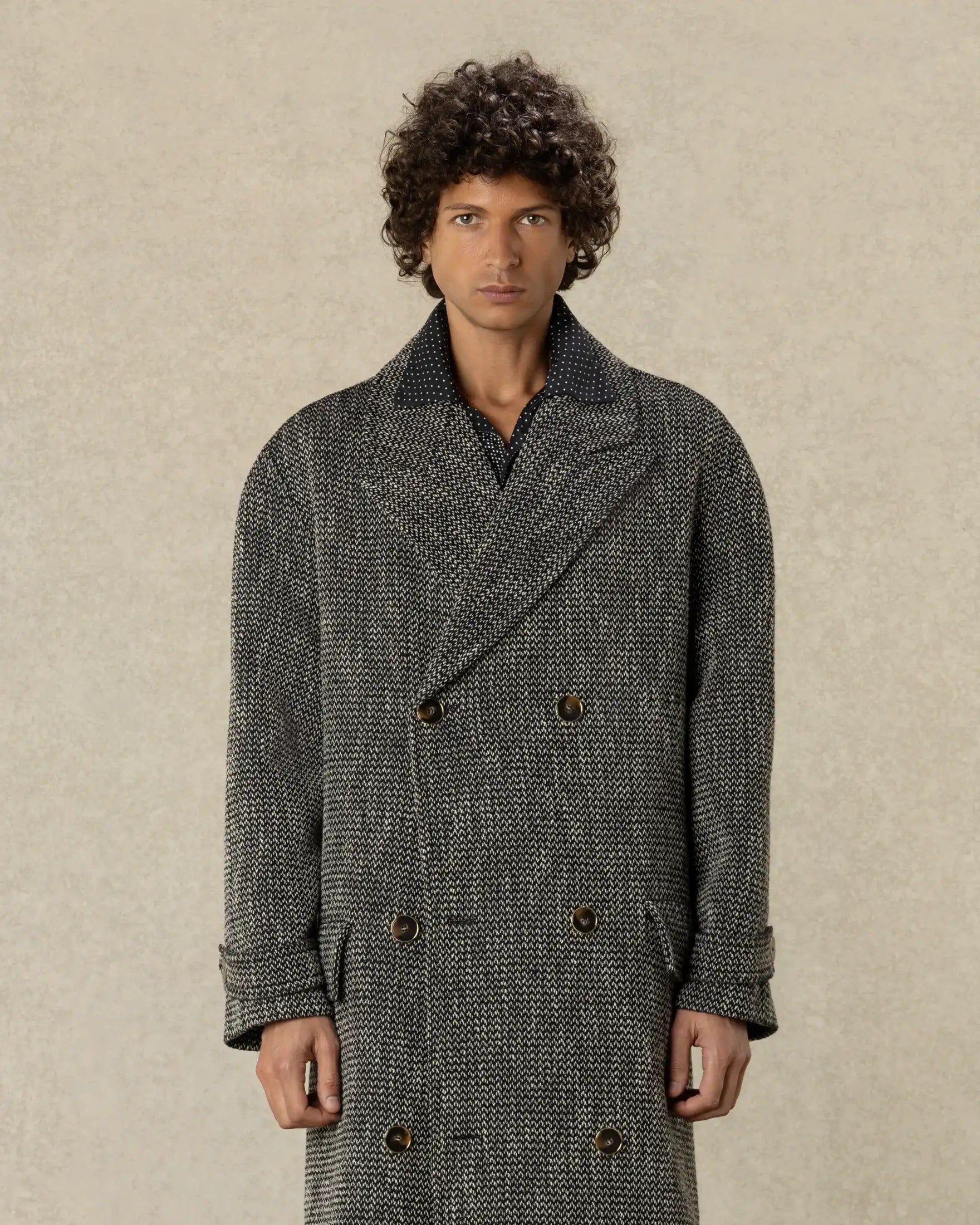 Drôle De Monsieur Double Breasted Twill Mantel Schwarz M