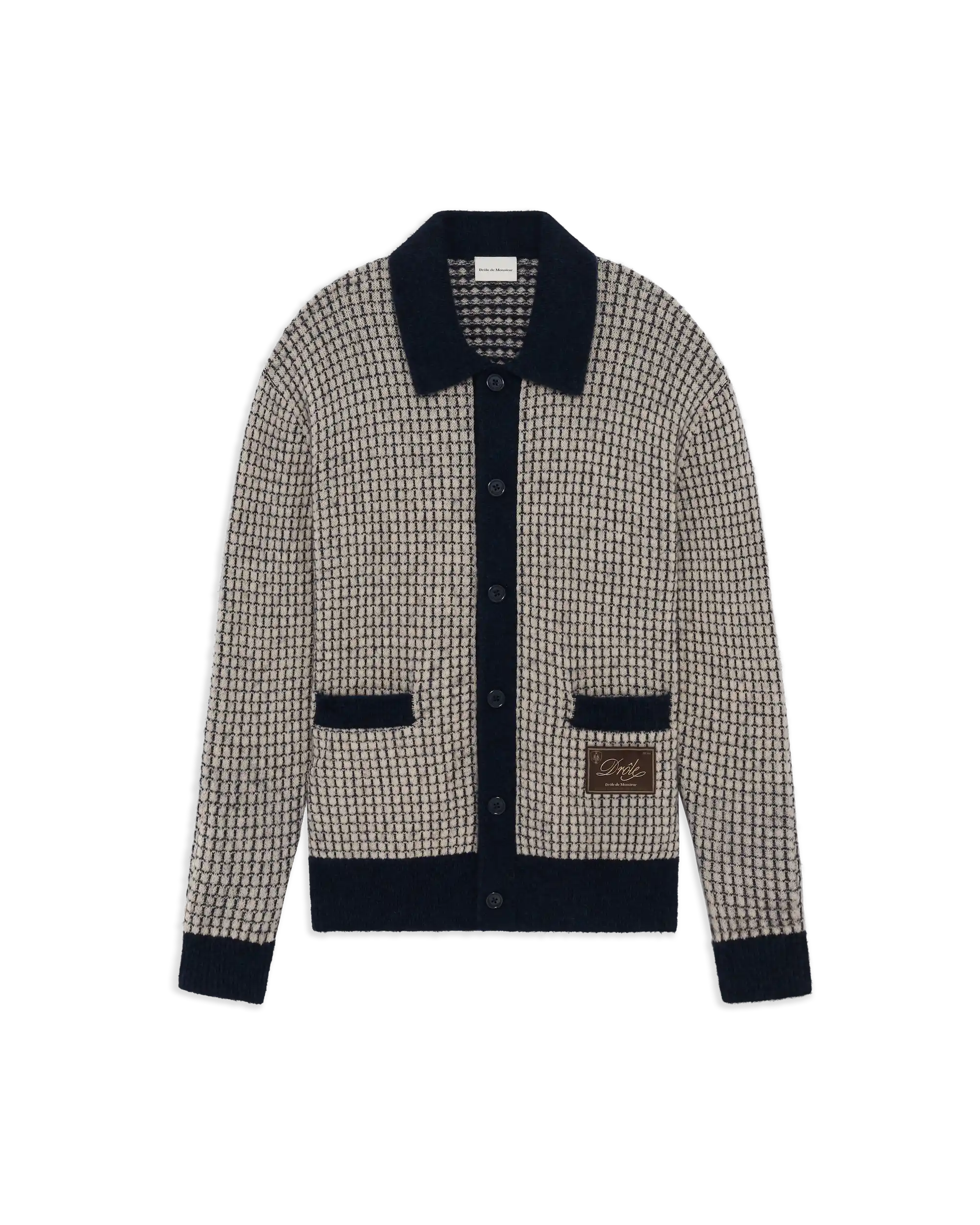 Drôle De Monsieur Waffle Cardigan Strickjacke Wolle Navy M