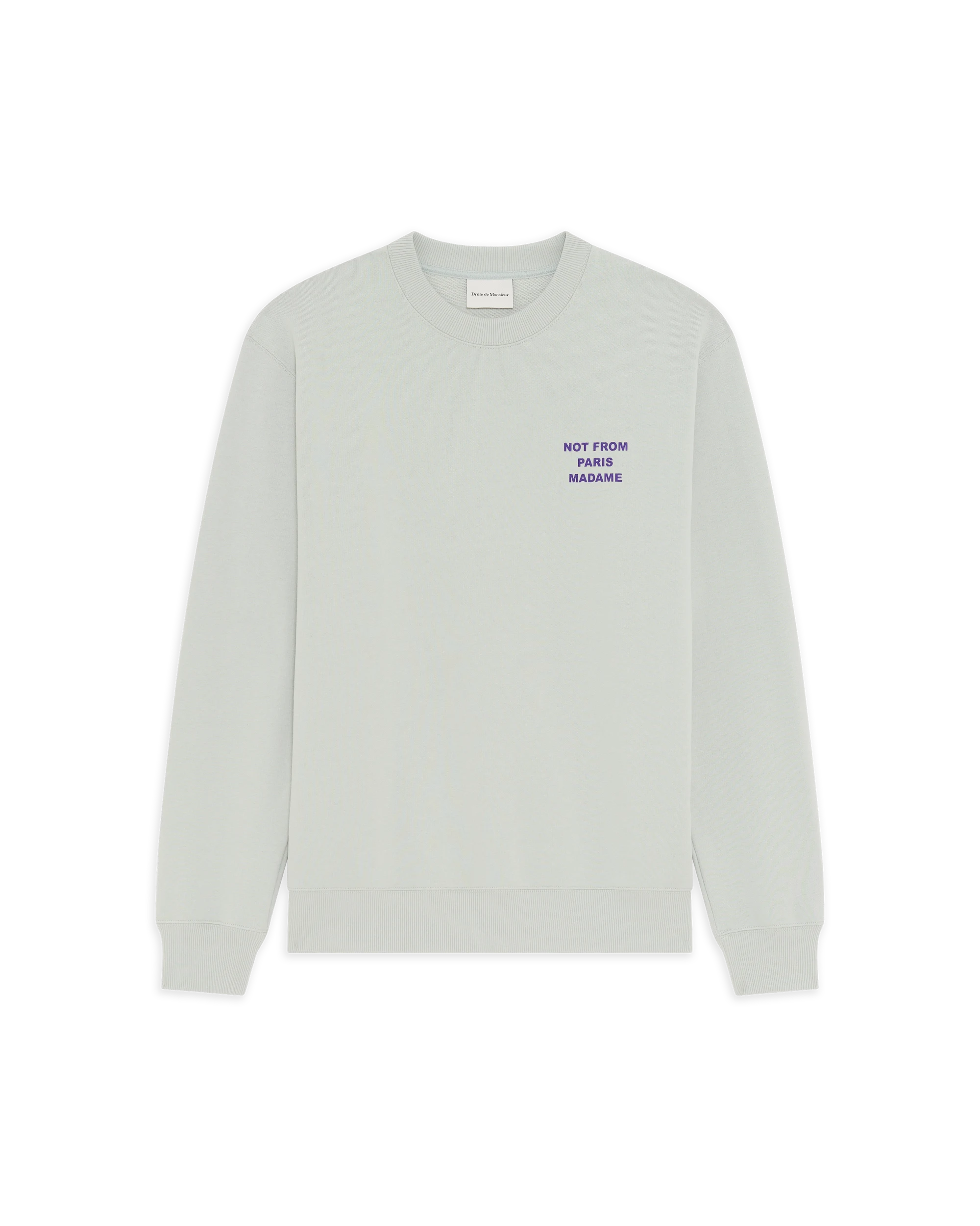 Drôle De Monsieur Bold Slogan Sweatshirt Pullover Grau Baumwolle