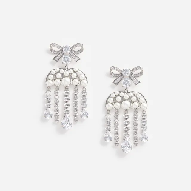 Self Portrait Jewellery Pearl Crystal Bow Droplet Ohrringe Perle