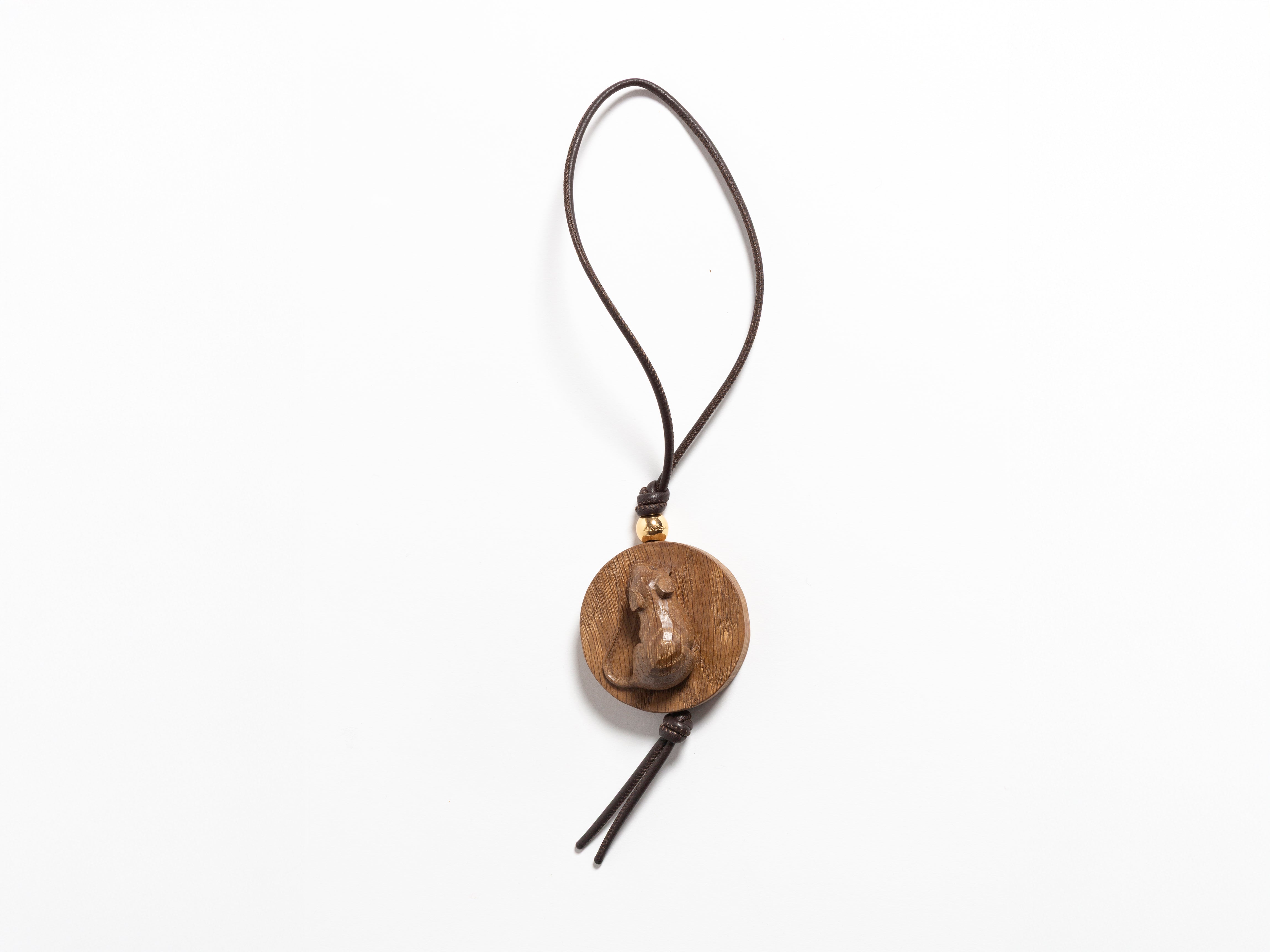 JW Anderson x Mouseman Charm Braun Holz Taschenanhänger