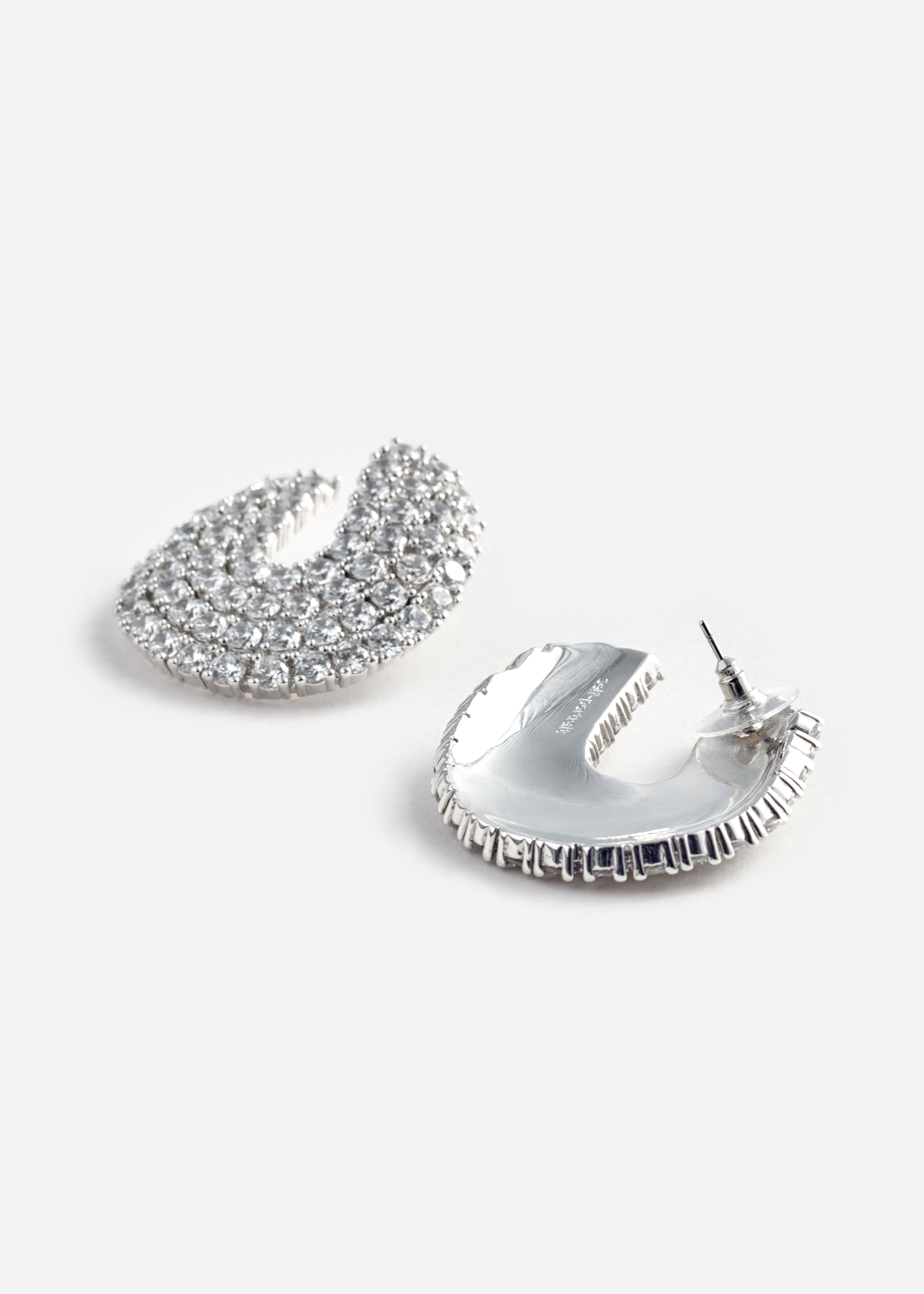 Self Portrait Crystal Curved Earrings Ohrstecker One Size