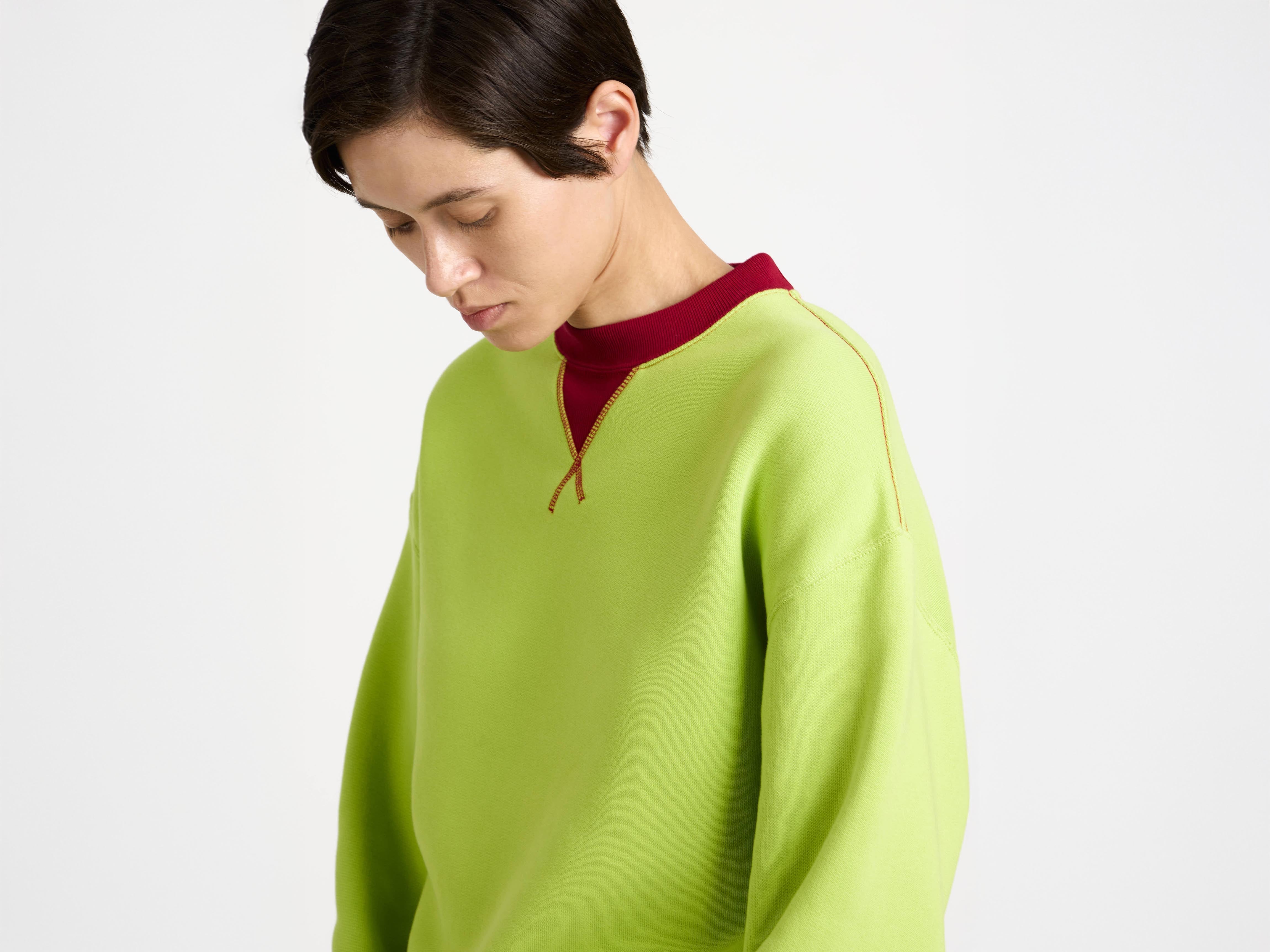 J.W.Anderson Contrast Collar Sweatshirt Lime Red Jersey