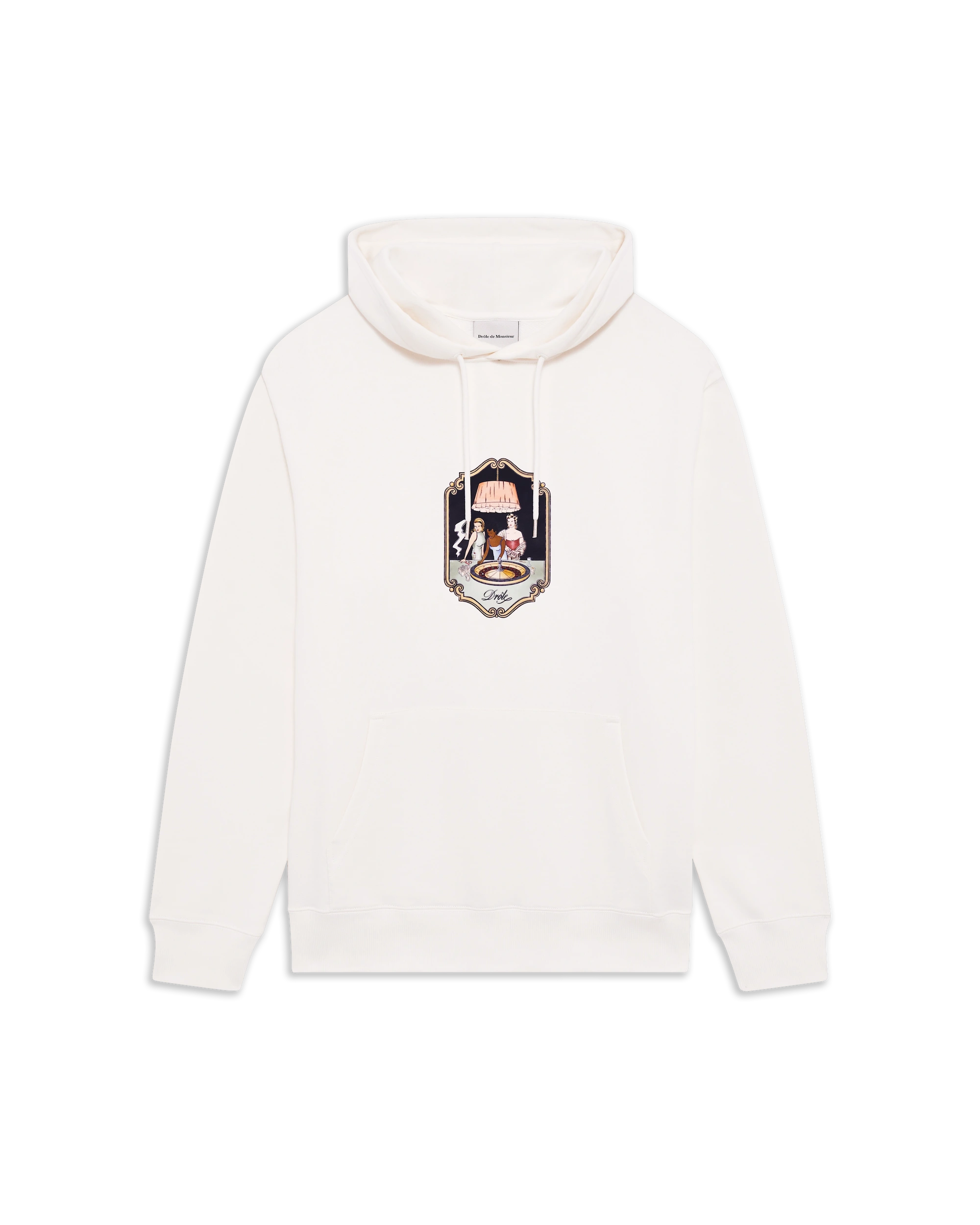 Drôle De Monsieur Casino Scene Hoodie Kapuzenpullover Ecru