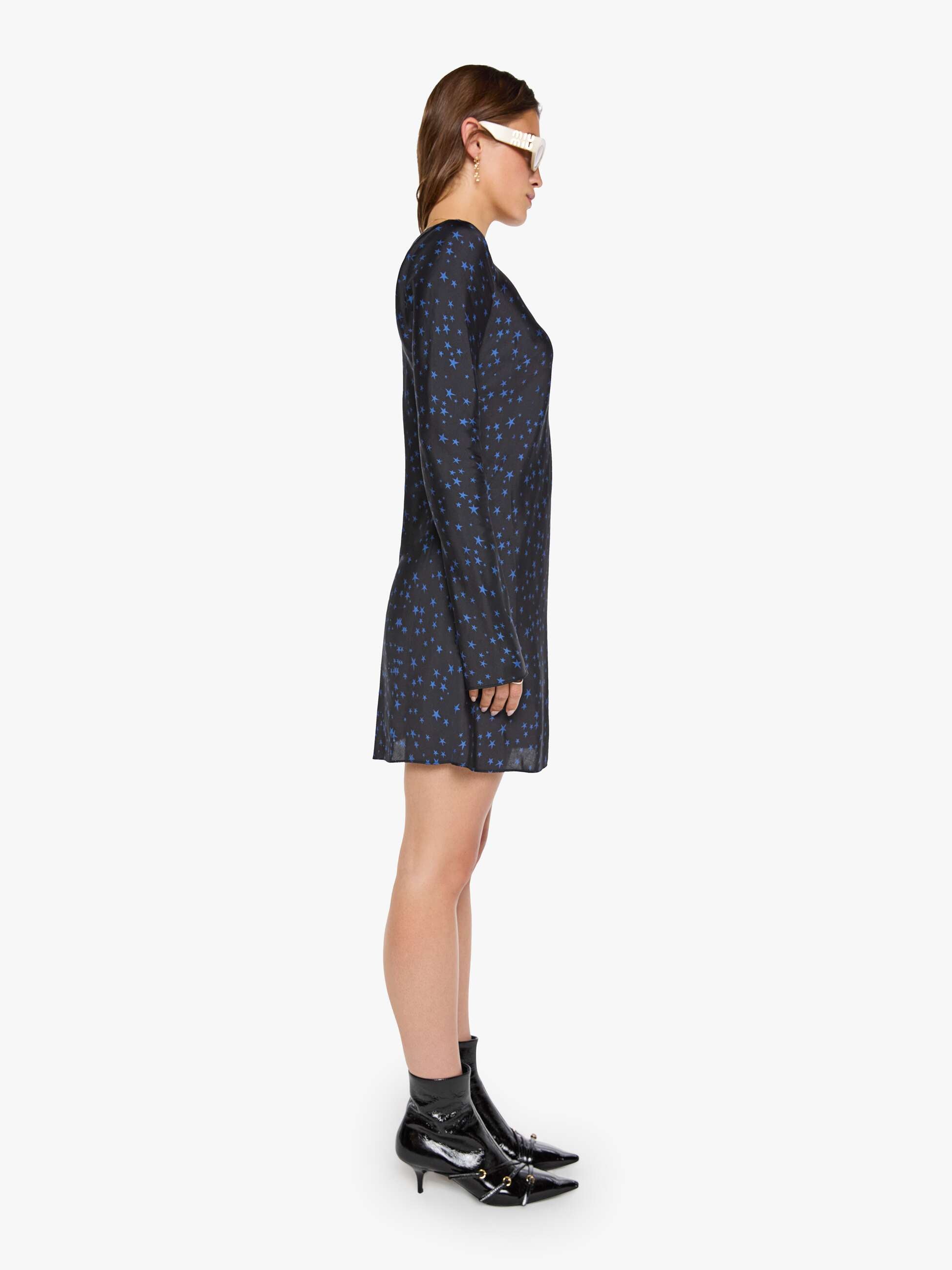 Mother The Slip Up Minikleid Rock Star Schwarz Seide Sterne