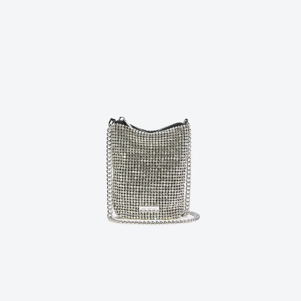 Self Portrait Handbags SP-Club Micro Handtasche Silber Strass