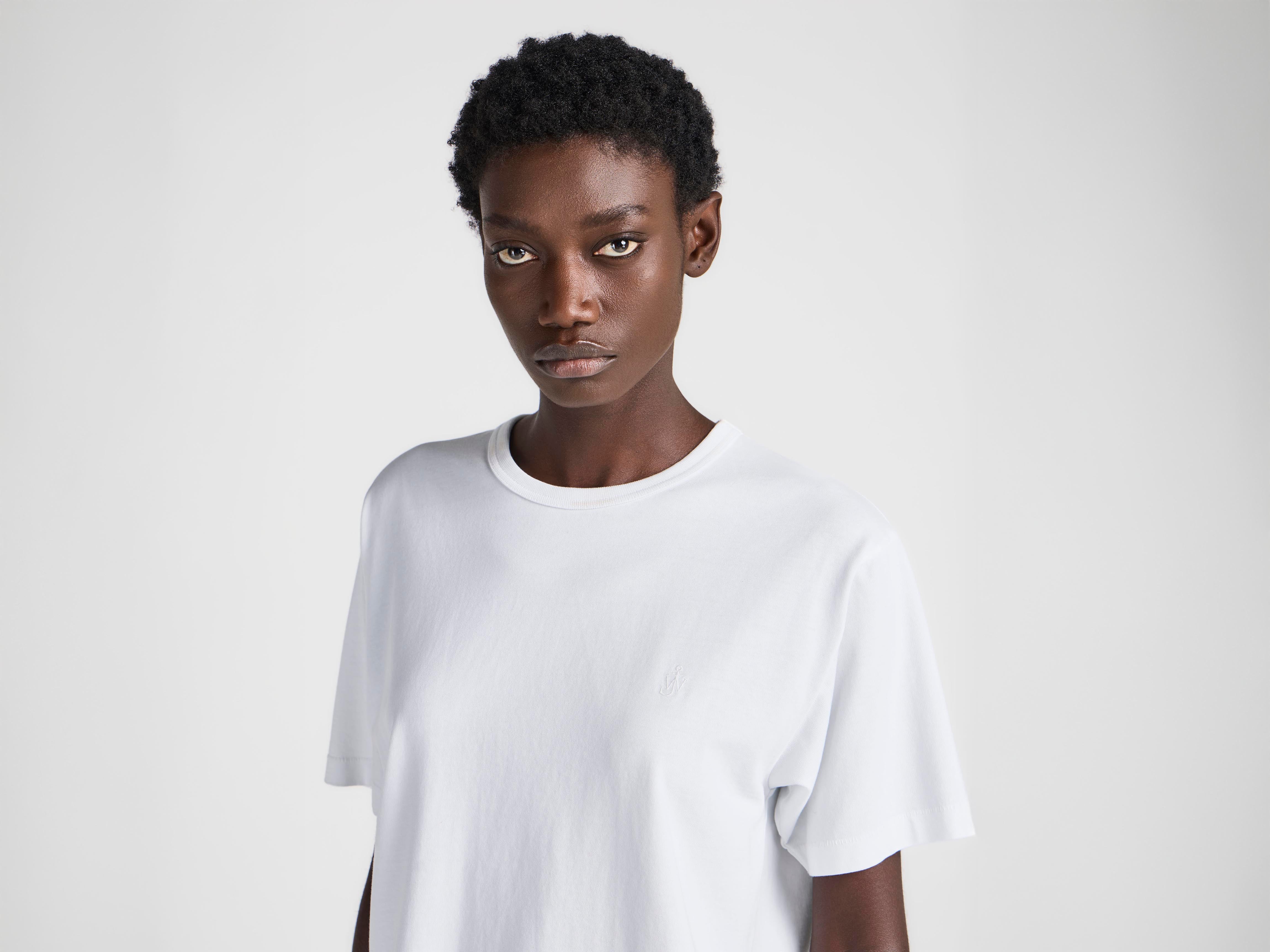 J.W. Anderson Embroidered Anchor T-Shirt Weiss Damen