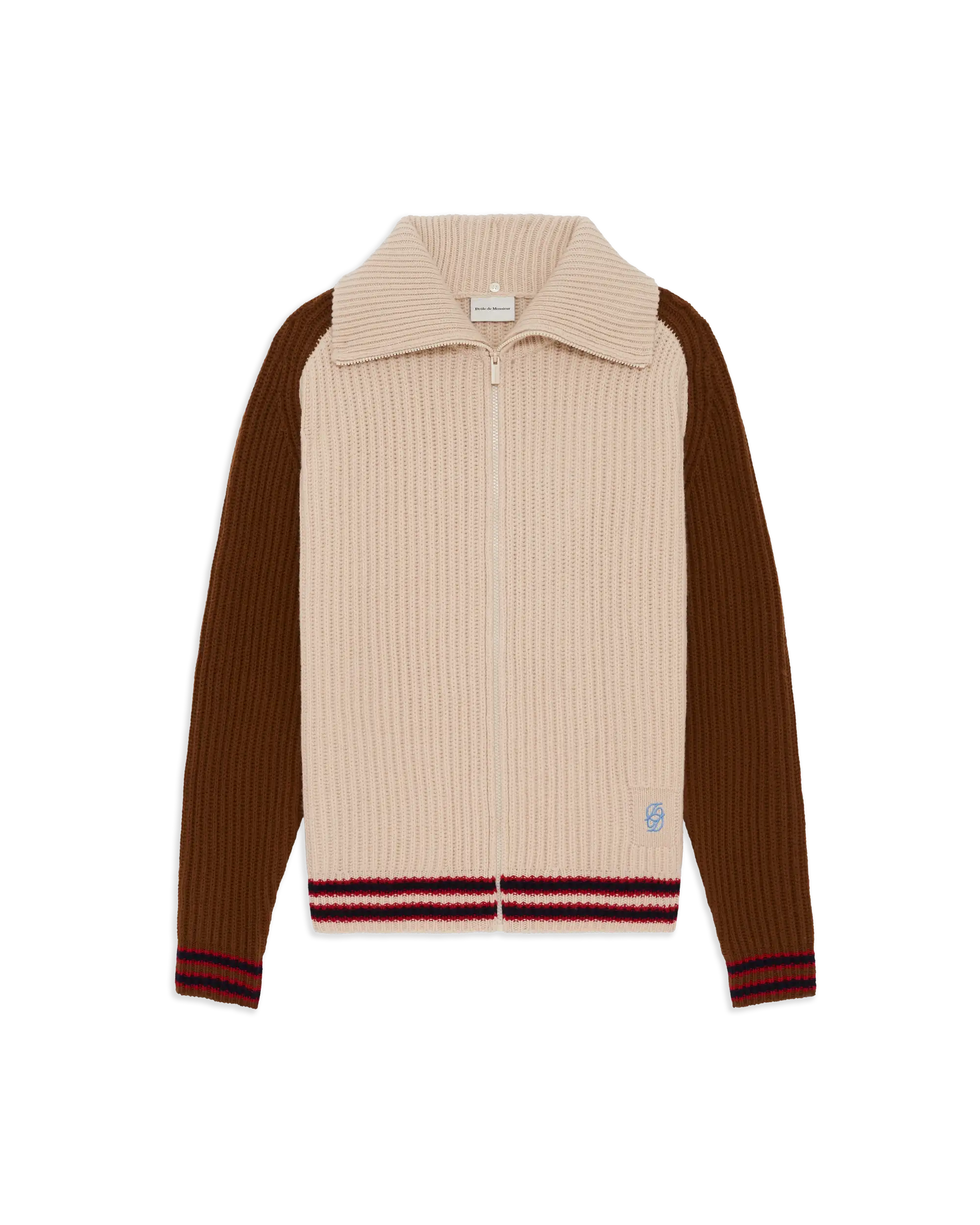 Drôle De Monsieur Sherpa Cardigan Off White Wolle