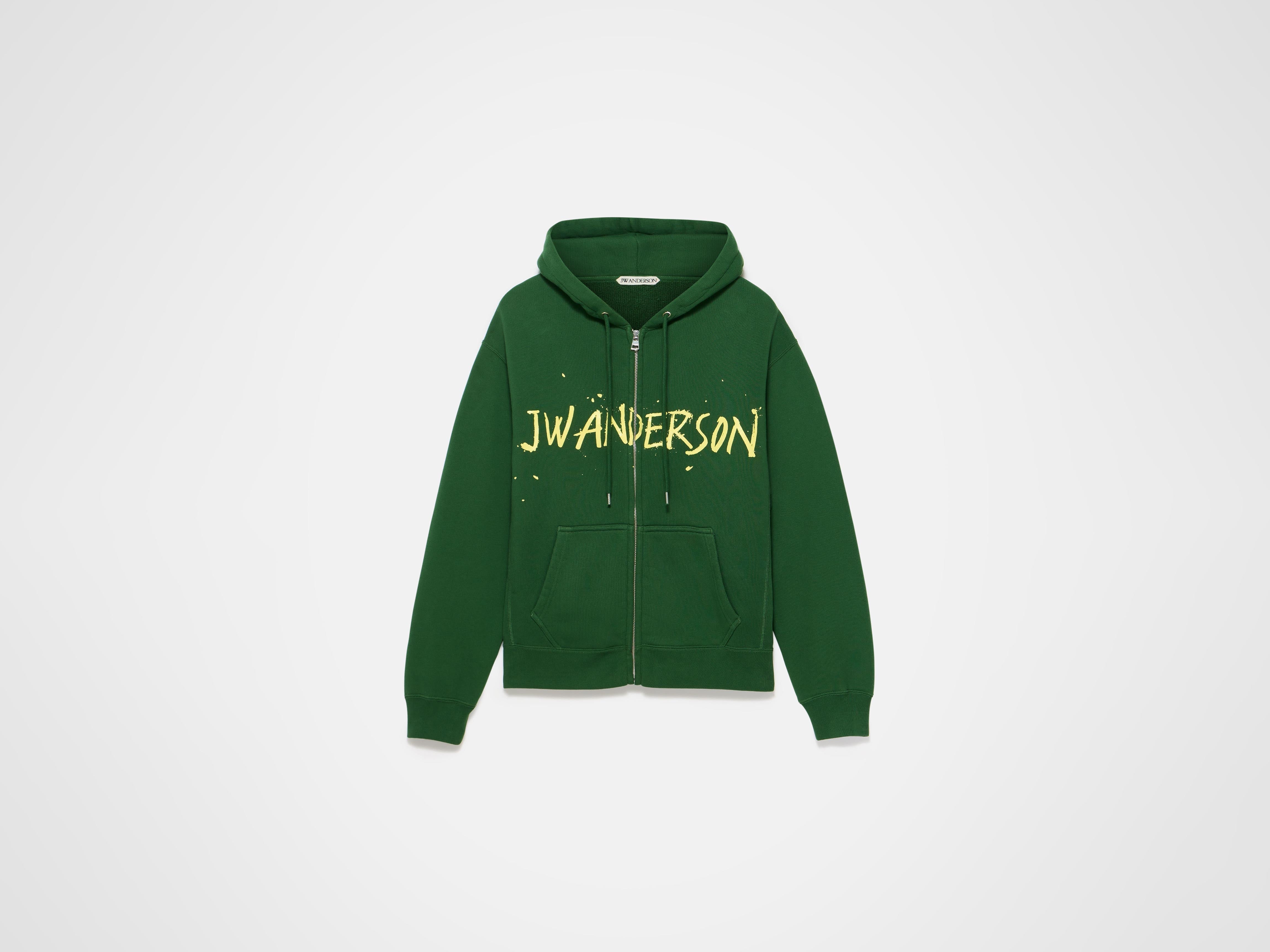 J.W. Anderson Zip Hoodie Herren Grün Gr.M Print