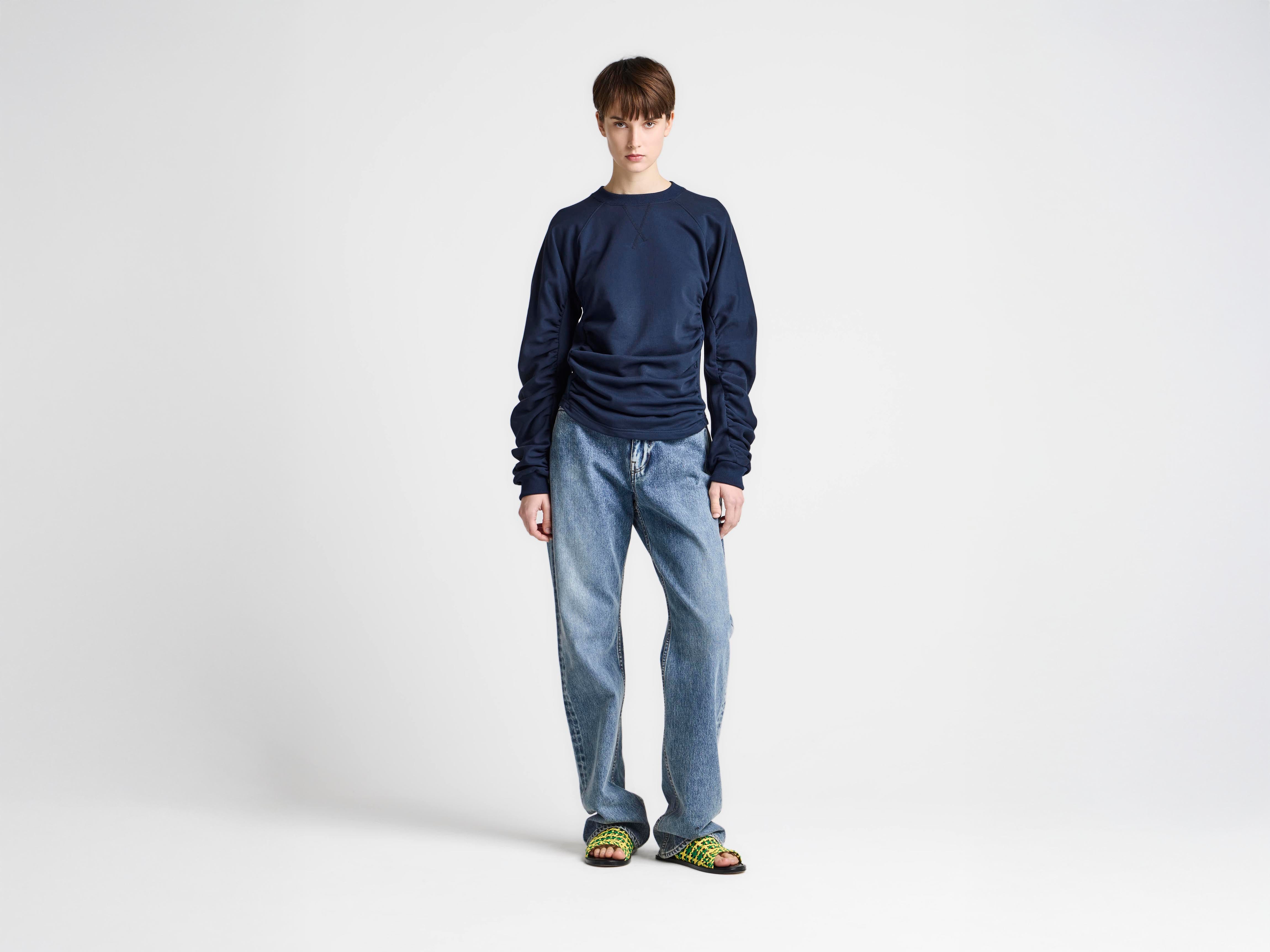J.W.Anderson Ruched Sleeve Sweatshirt Navy Damen
