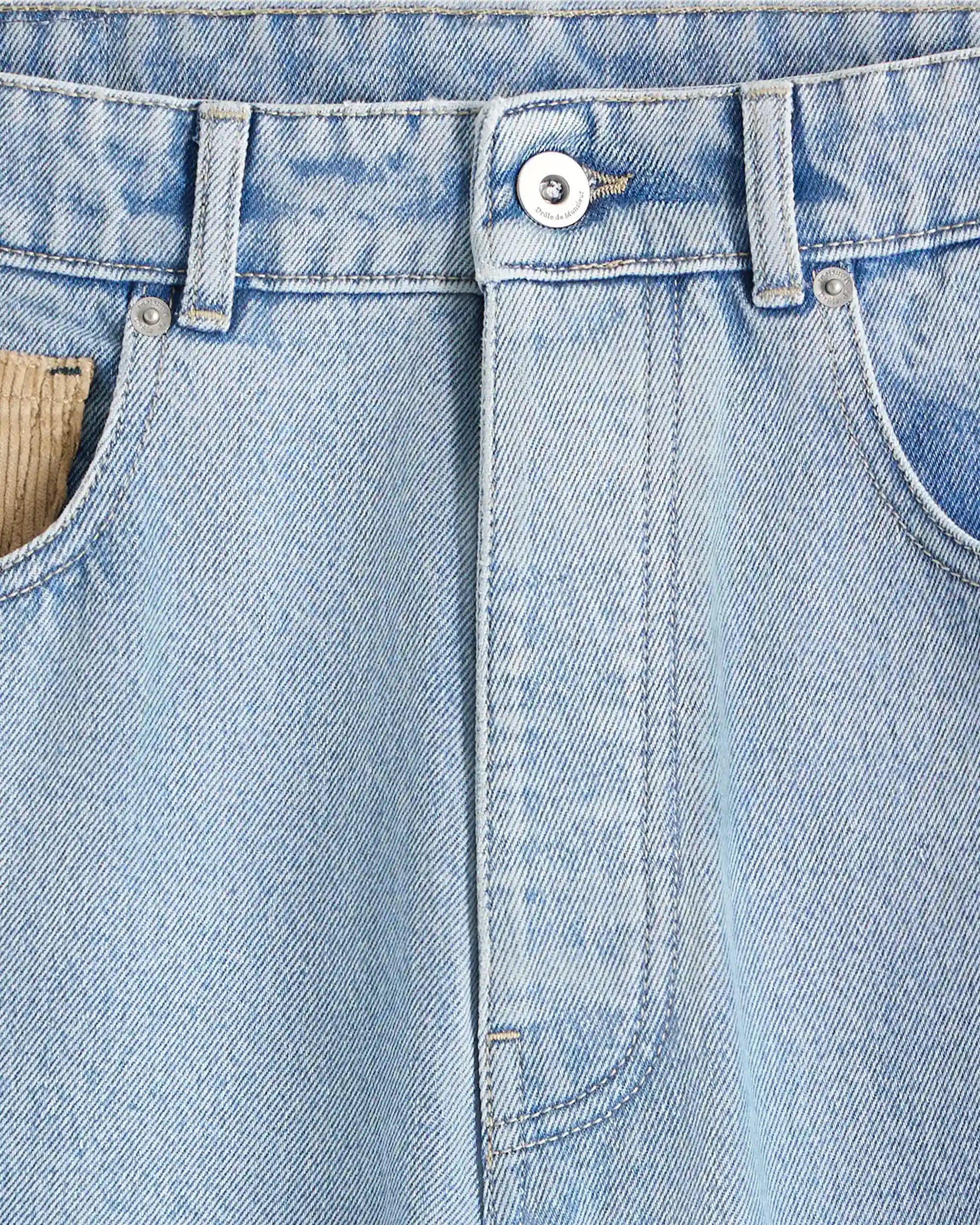 Drôle De Monsieur Le Jean Droit Délavé Jeans hellblau Baumwolle