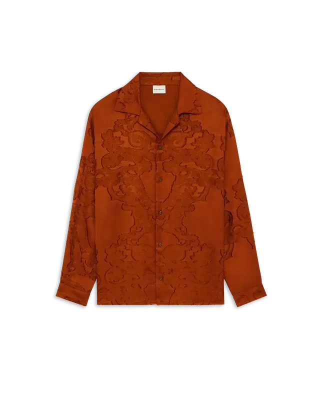 Drôle De Monsieur Chemise Brocard Hemd terracotta Paisley Viskose