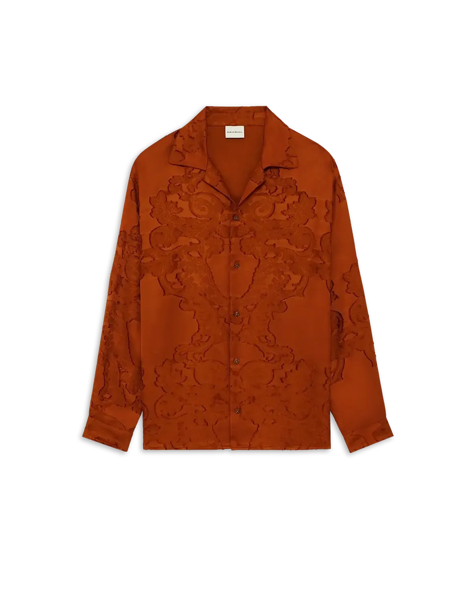 Drôle De Monsieur Chemise Brocard Hemd terracotta Paisley Viskose